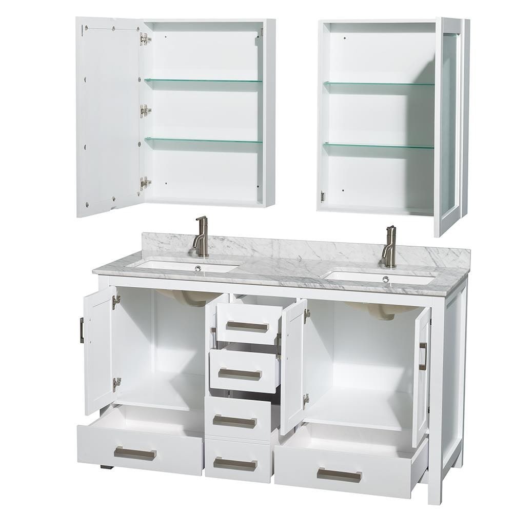 Wyndham Collection WCS141460DWHCMUNSMED Bath-Vanity-Combo - View #2