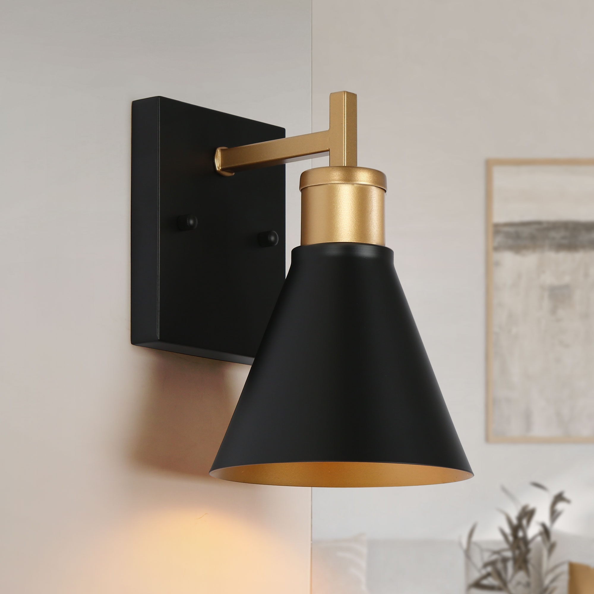 ZEVNI L3UIABZ3W48W1SM8 Bernie 4.7-in W 1 -Light Matte Black Wall Sconce