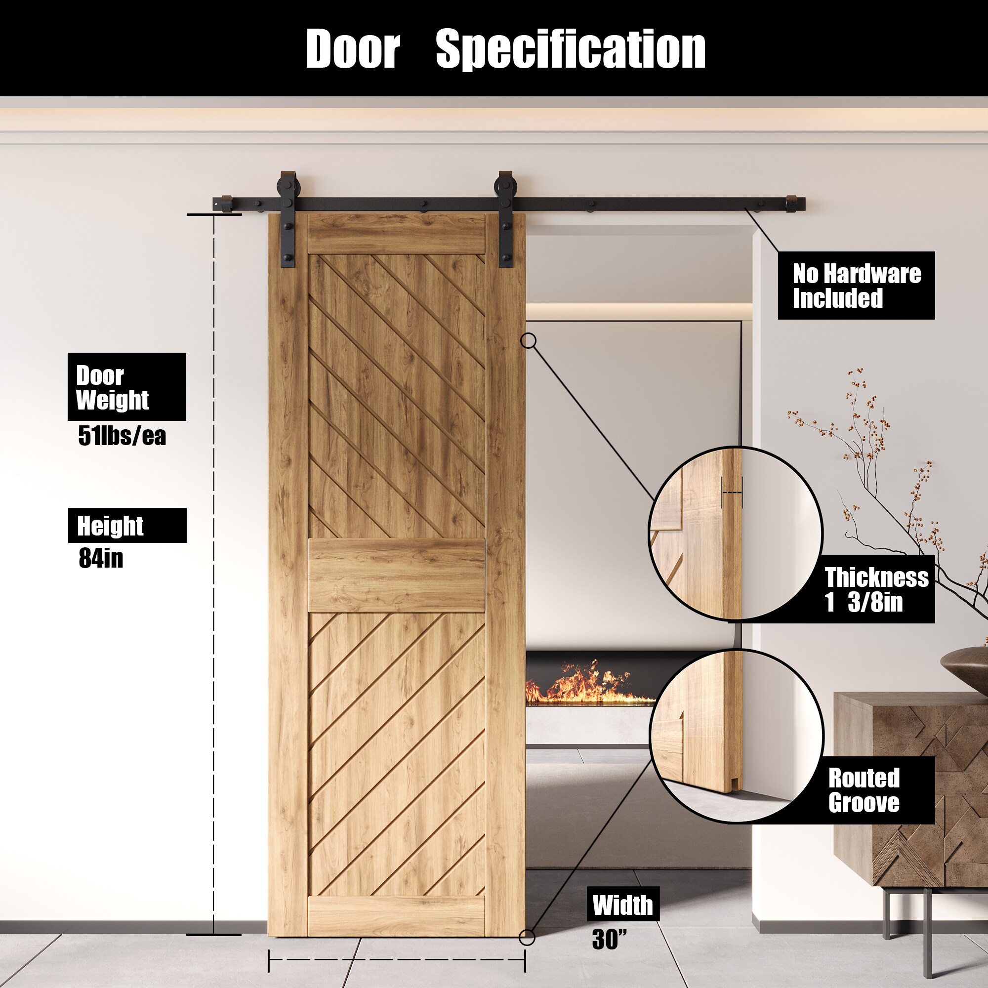 HOMACER XT4-3084 Barn-Doors - View #2