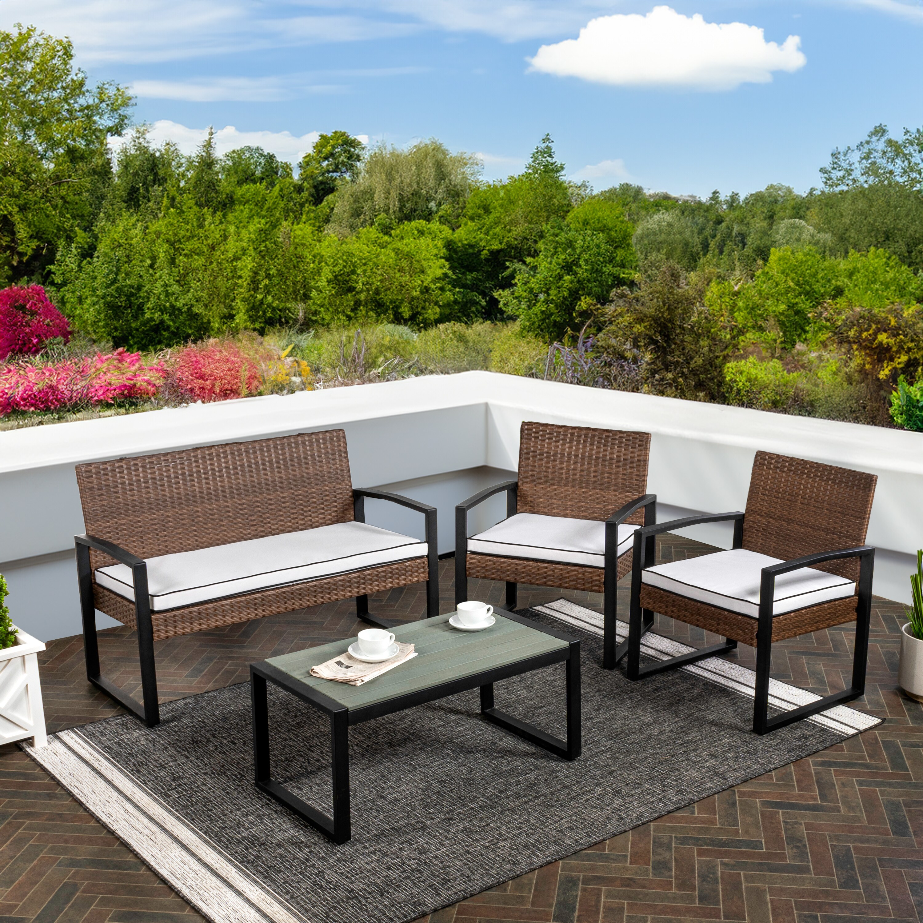 JONATHAN  Y LVG1102B-4SET Patio-Conversation-Sets - View #3
