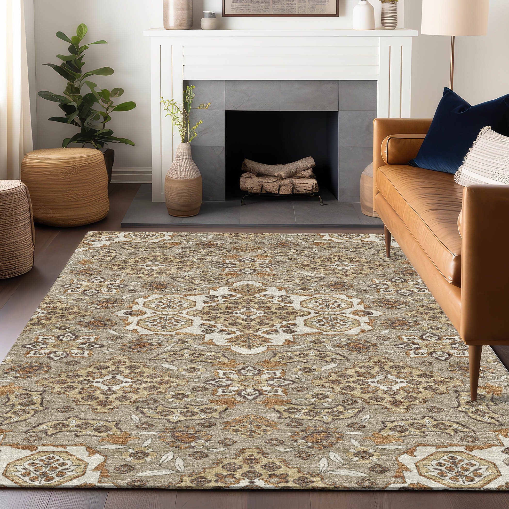 Addison Rugs ACN1853TP10X14 Chantille ACN1853TP 10 x 14 (ft) Loomed Polyester Taupe Rectangular Indoor/Outdoor Geometric Machine washable Area rug