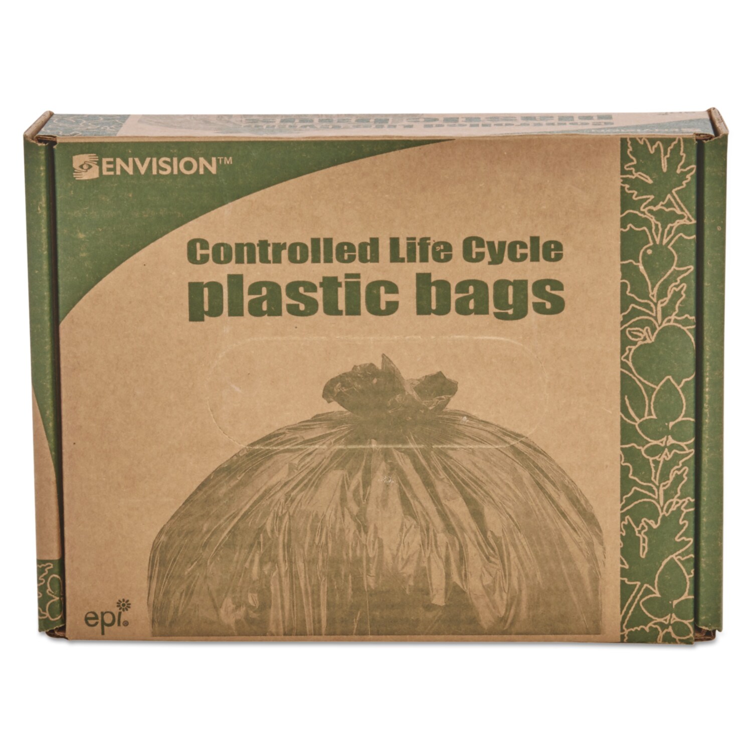 STOUT by Envision T2424B10 Total Recycled Content Bags 100% Recyled Plastic Pack of 250 Brown/Black 7-10 gal Capacity 1.0 mil Thickness 24 x 24 