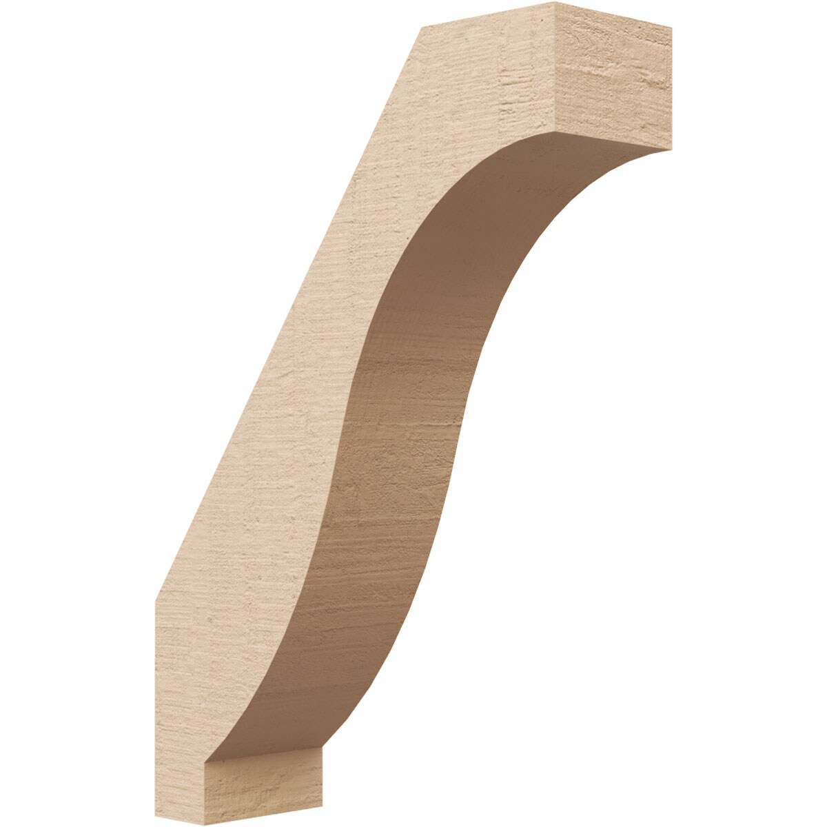 Ekena Millwork BRCUR03X10X14BKRRCPR 3-in x 14-in x 10-in Primed Urethane Baker Rough Cedar Woodgrain TimberThane Knee Brace