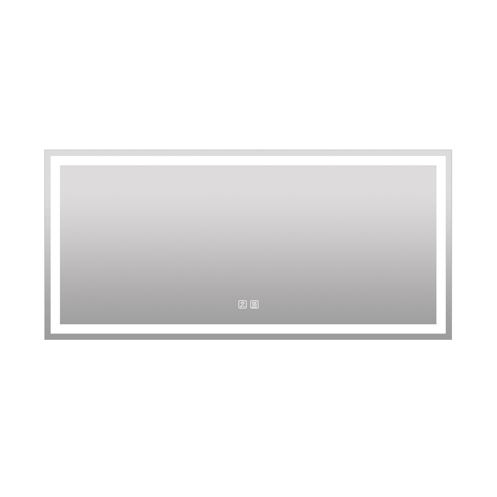 FurniFusion MA026028TD-OL 60-in x 28-in Polished Frameless Rectangle Dimmable LED Lighted Fog Free Bathroom Vanity Mirror ( Silver )