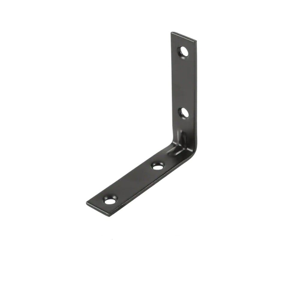 RELIABILT 22506PKLLG 4-in x 0.875-in x 4-in Black Steel Corner brace