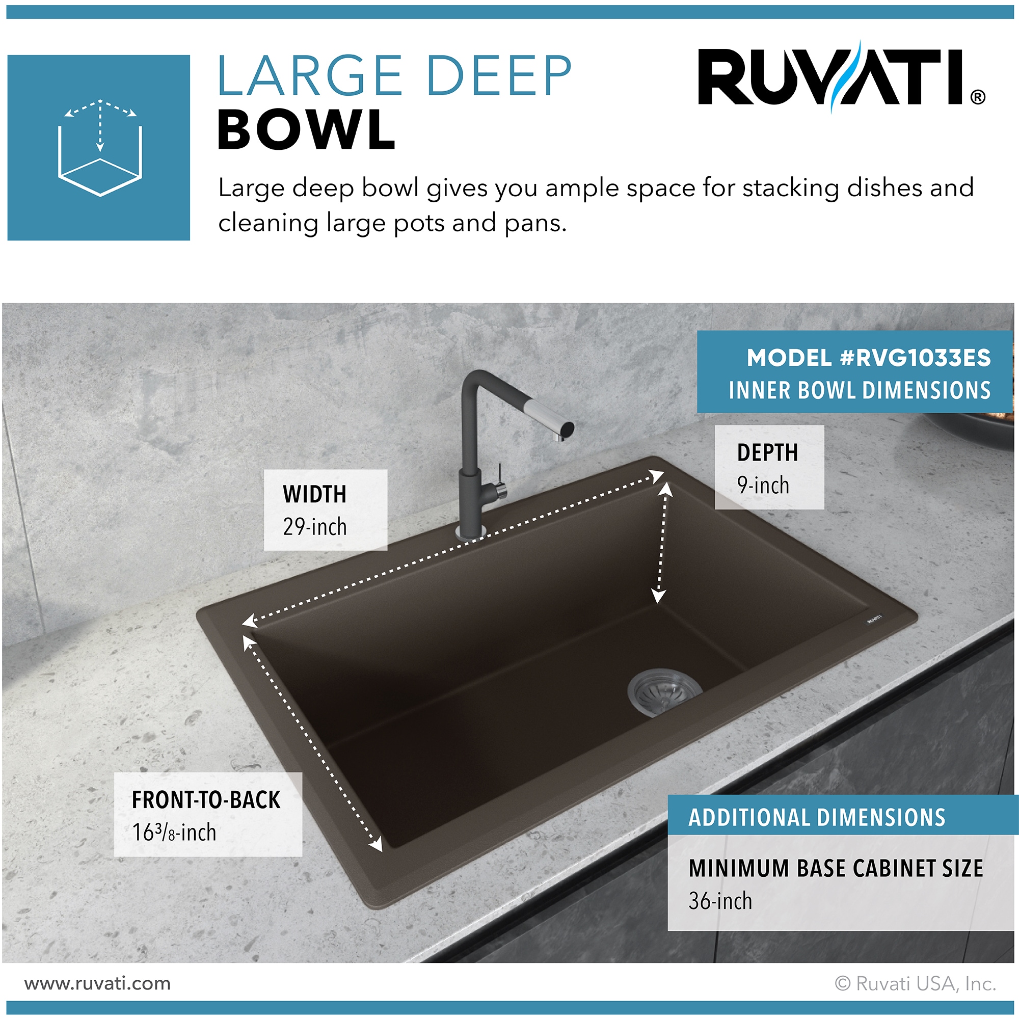 Ruvati RVG1033ES Kitchen-Sinks - View #8