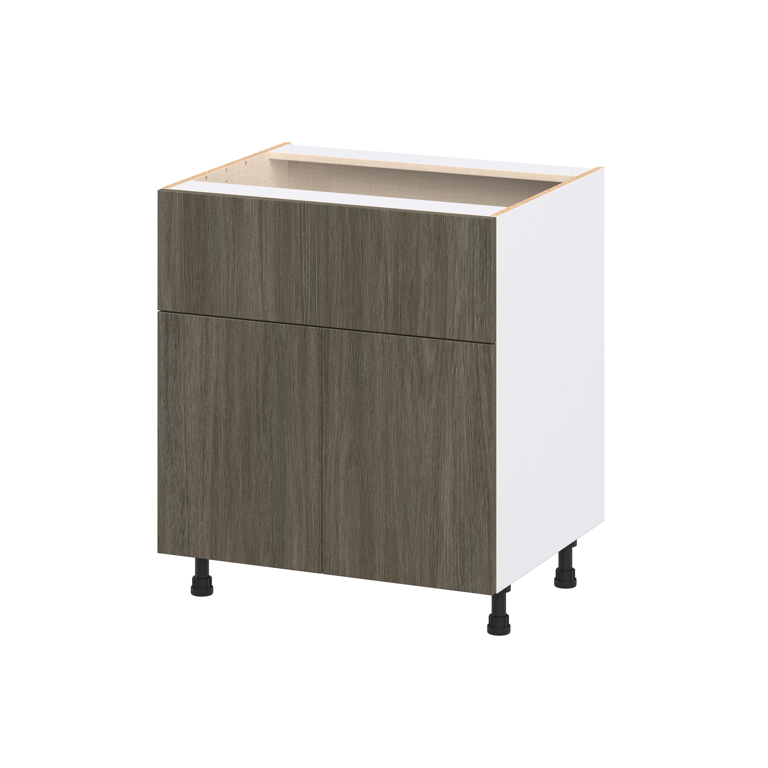 Hugo&Borg DSB30A-SA Savane 30-in W x 34.5-in H x 24.5-in D Burnt Walnut Base Fully assembled Cabinet Flat Panel Slab