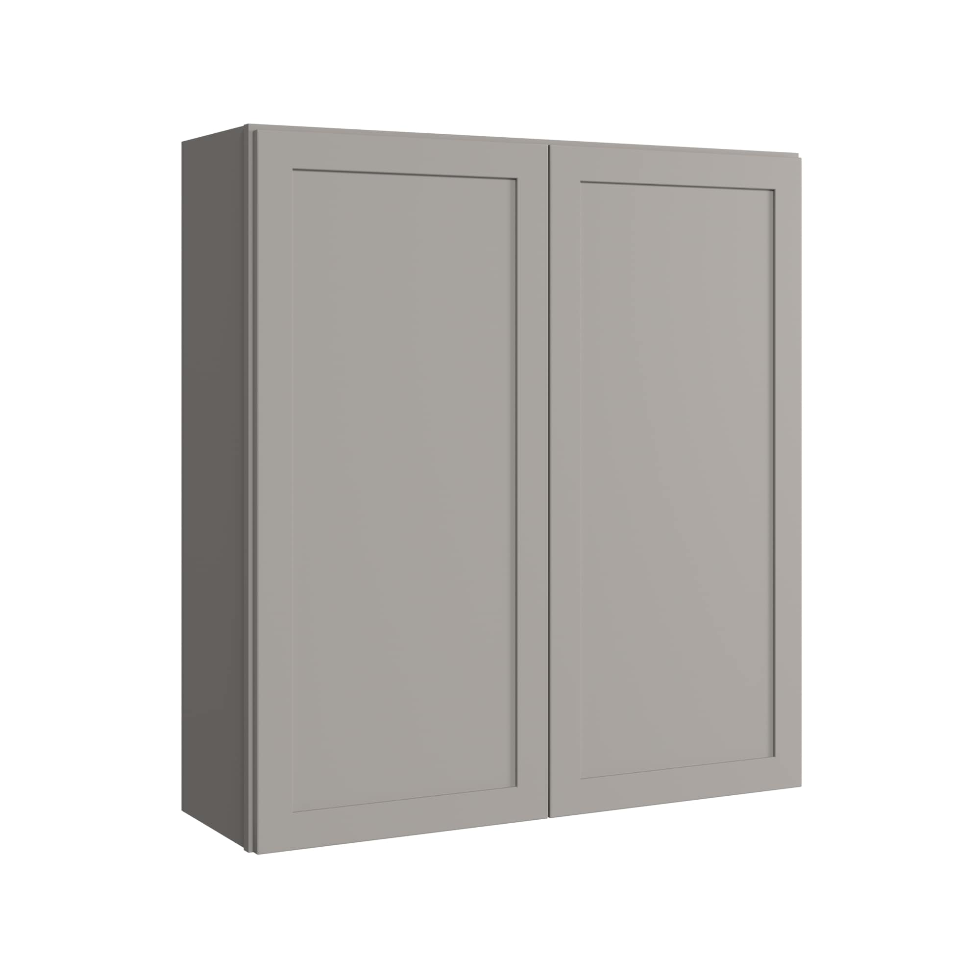 KraftMaid Momentum W3942G81 Deveron 39-in W x 42-in H x 12-in D Pebble Grey Wall Fully assembled Plywood Cabinet (Recessed Panel Shaker)