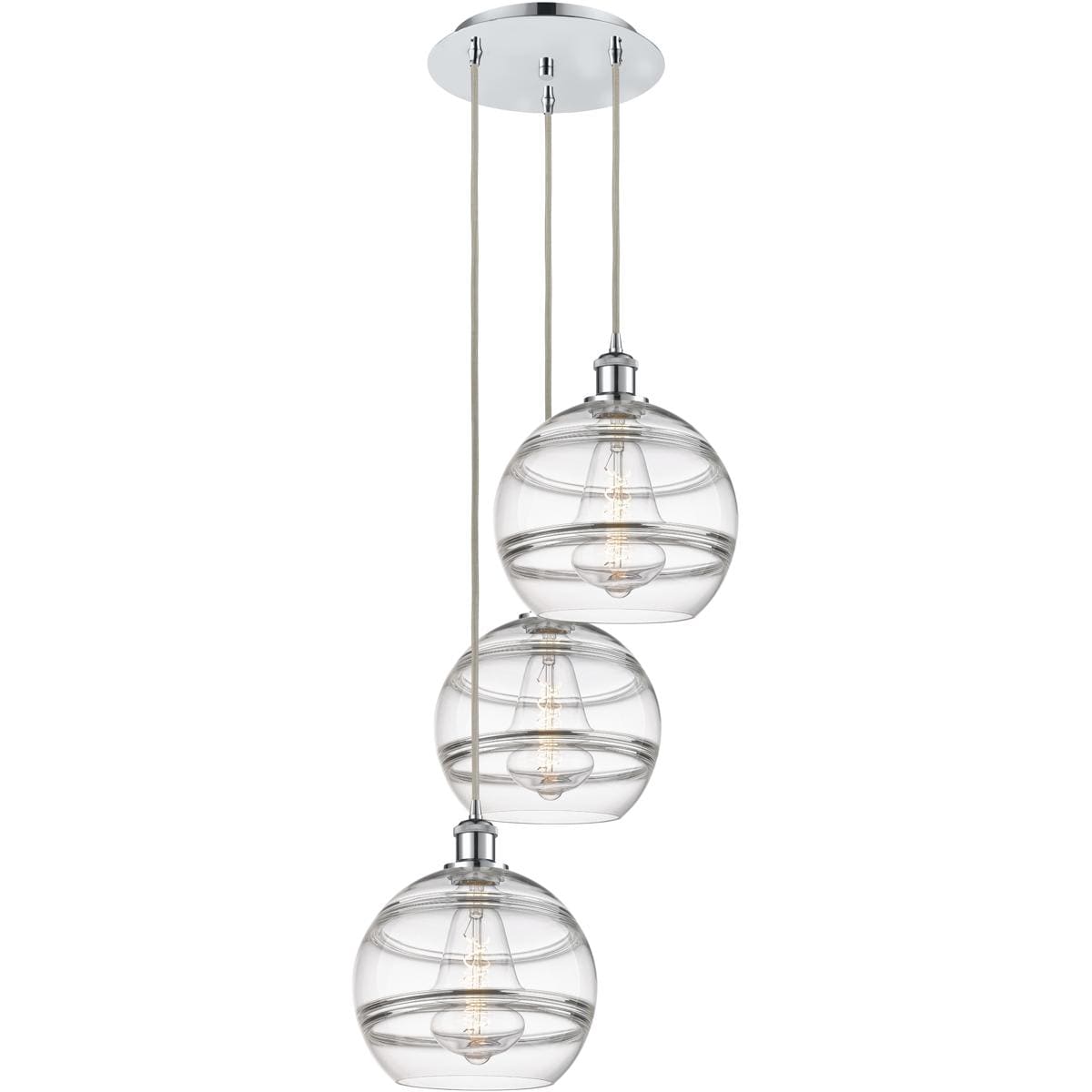 Innovations Lighting 113B-3P-PC-G556-10CL Ballston Rochester Pendant Polished Chrome #113B-3P-PC-G556-10CL