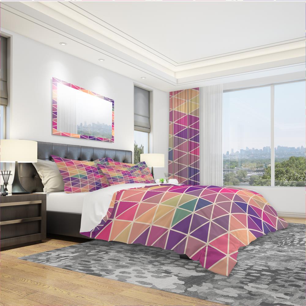 Designart BED18787-K 3 -Piece Purple King Duvet cover Set