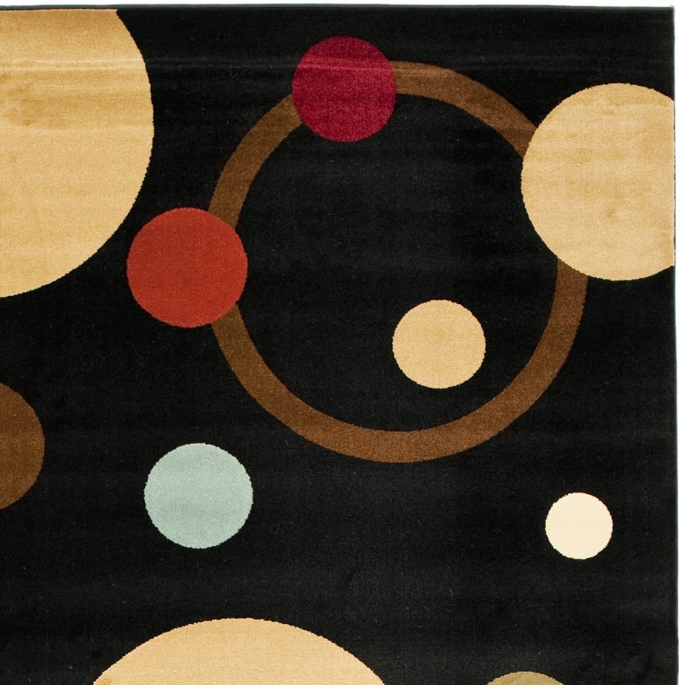 Black Floral Synthetic Reversible Rectangular Area Rug 8' x 11'