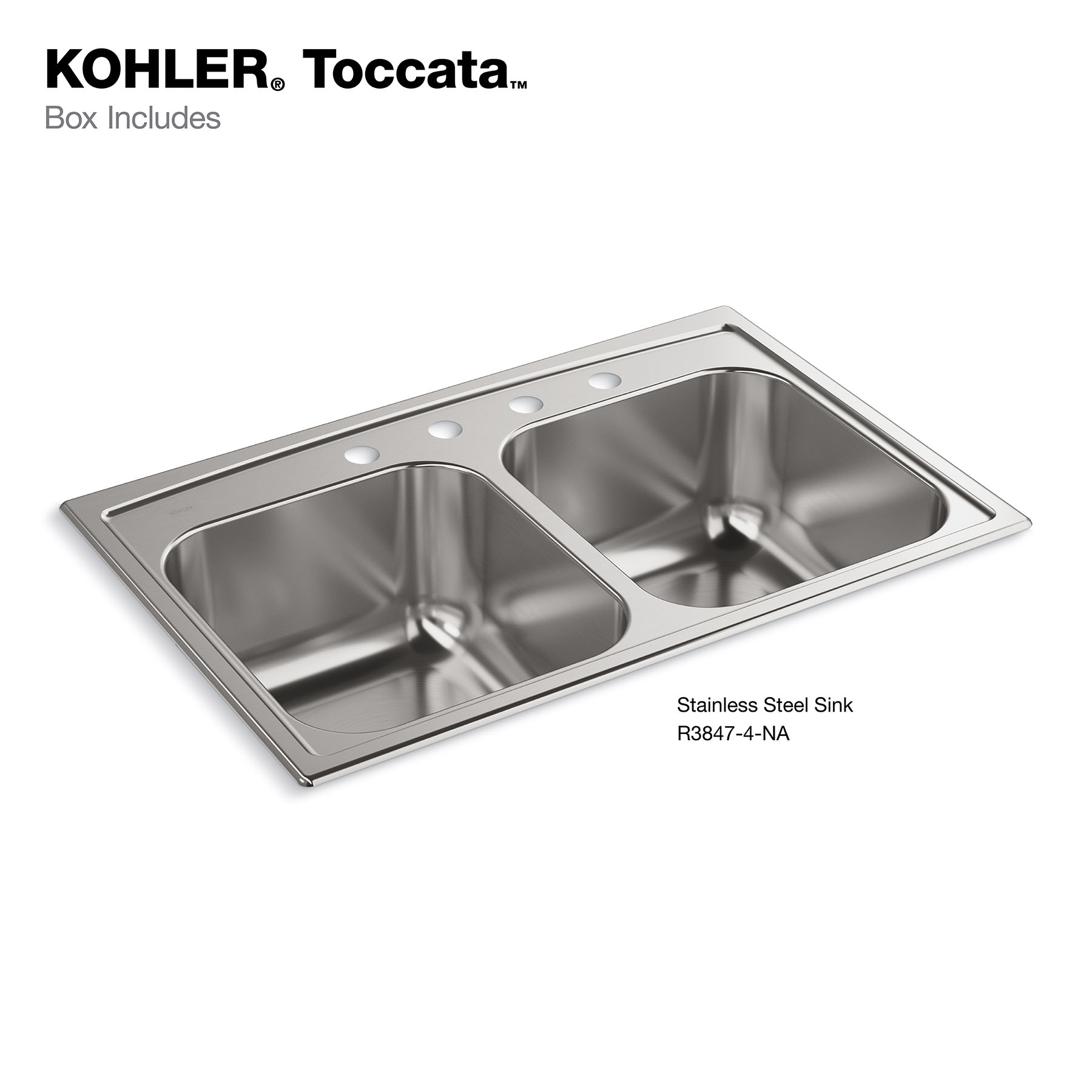 Kohler Toccata Drop In 33 In X 22 In Stainless Steel Double Equal Bowl