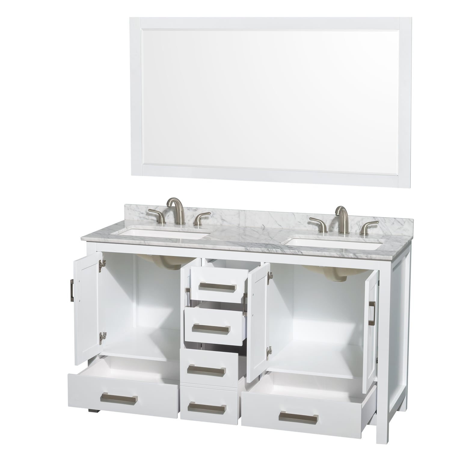 Wyndham Collection WCS141460DWHCMUS3M58 Bath-Vanity-Combo - View #2