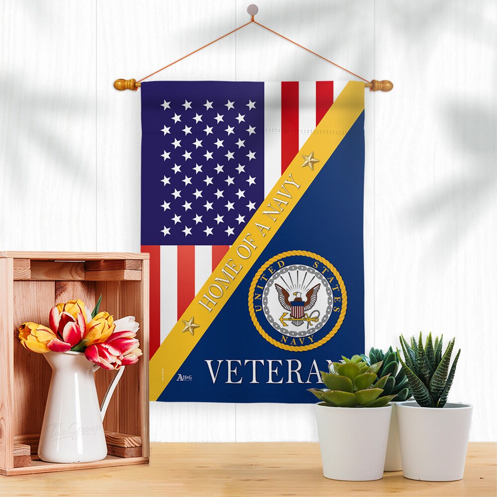 us navy veteran garden flag