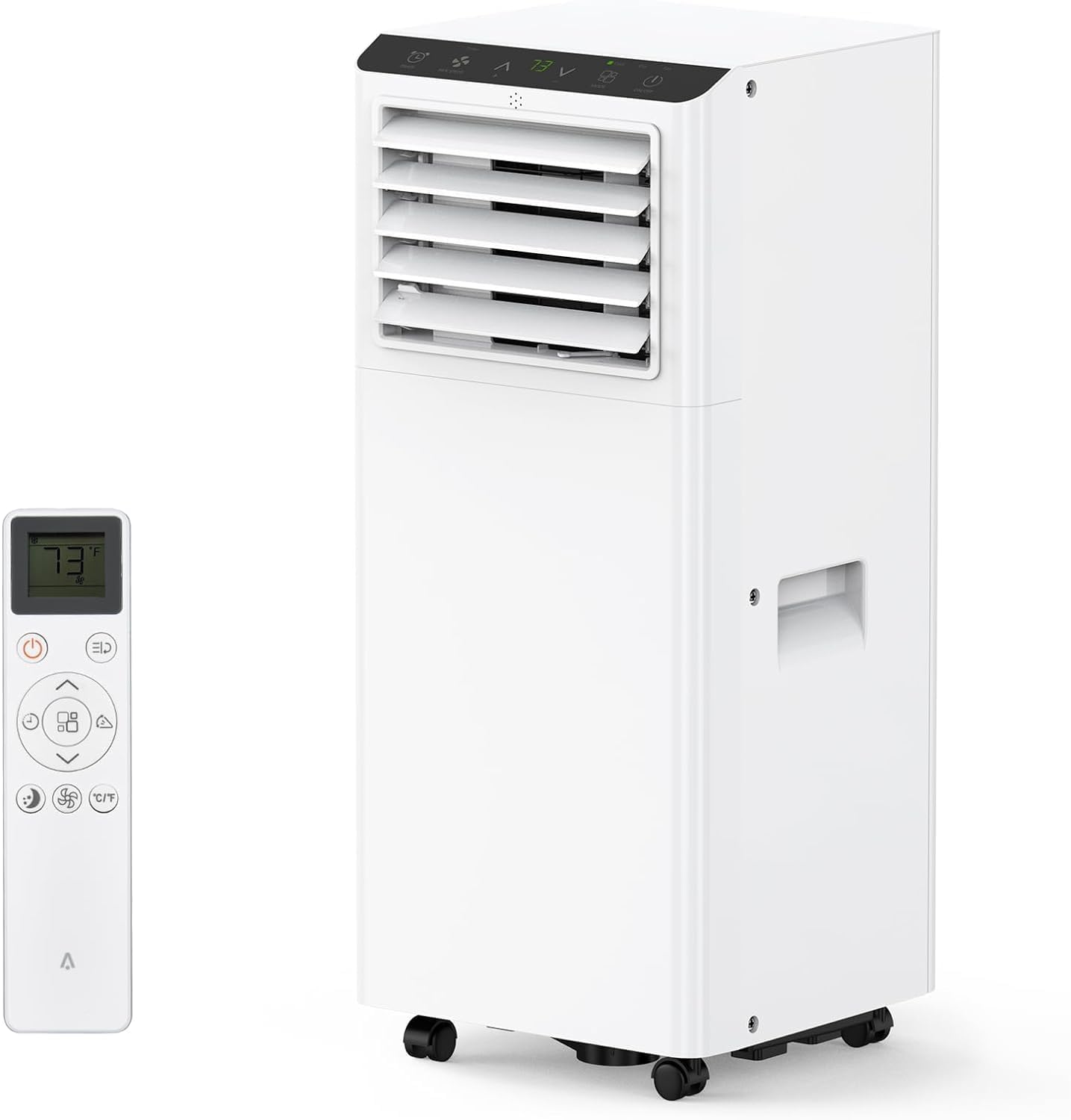 Qeetex FFF028 8000 BTU Portable Air Conditioner for Rooms Up to 350 Sq.Ft - 3-in-1 AC Unit with Cool Fan Dehumidifier Modes Quiet Operation Remote Control Ideal for Bedroom Office Apartment Dorm RV