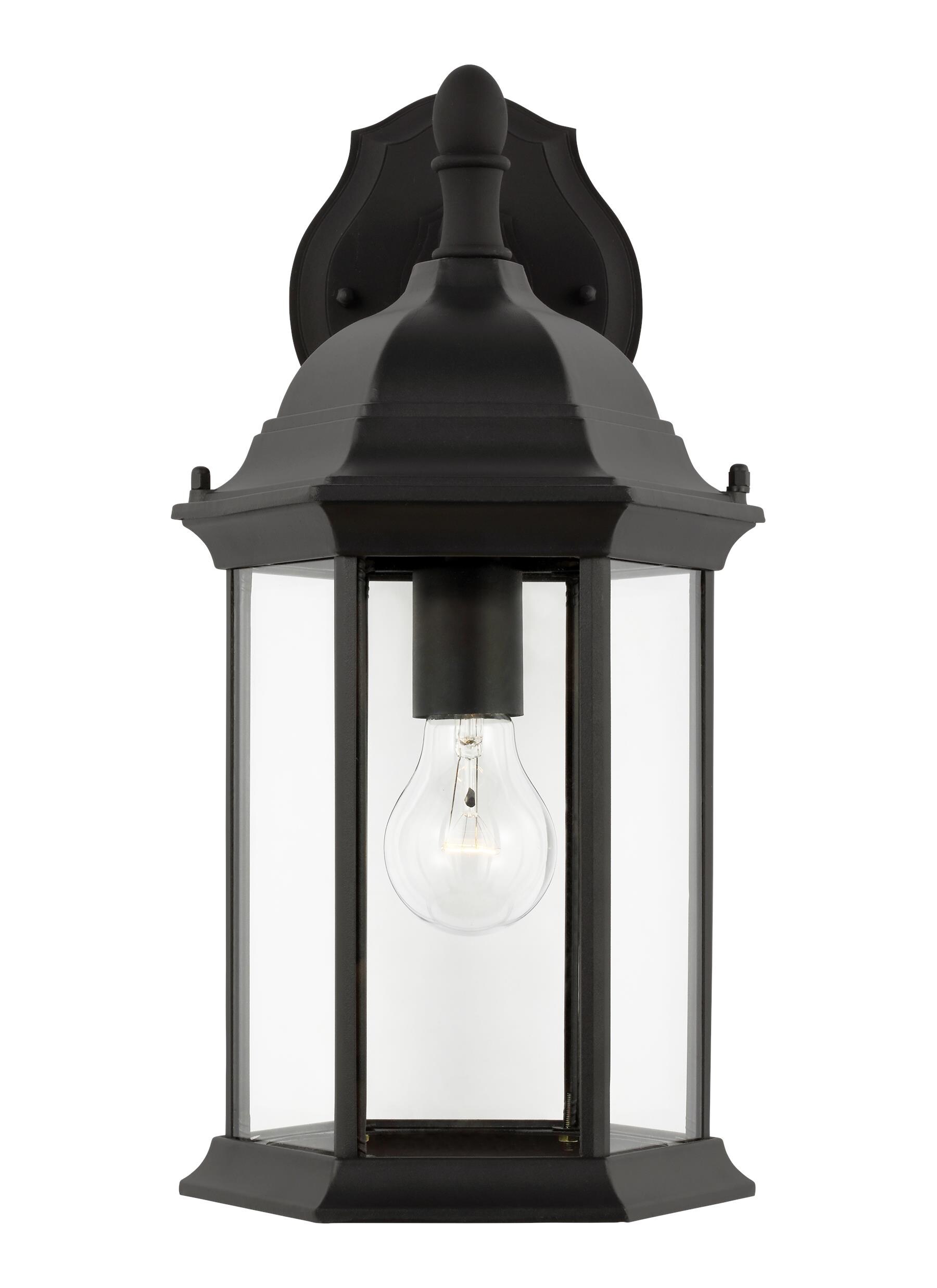 Generation Lighting 8938701-12 Sevier 1 -Light 15.875-in H Black Hardwired Outdoor Wall Light