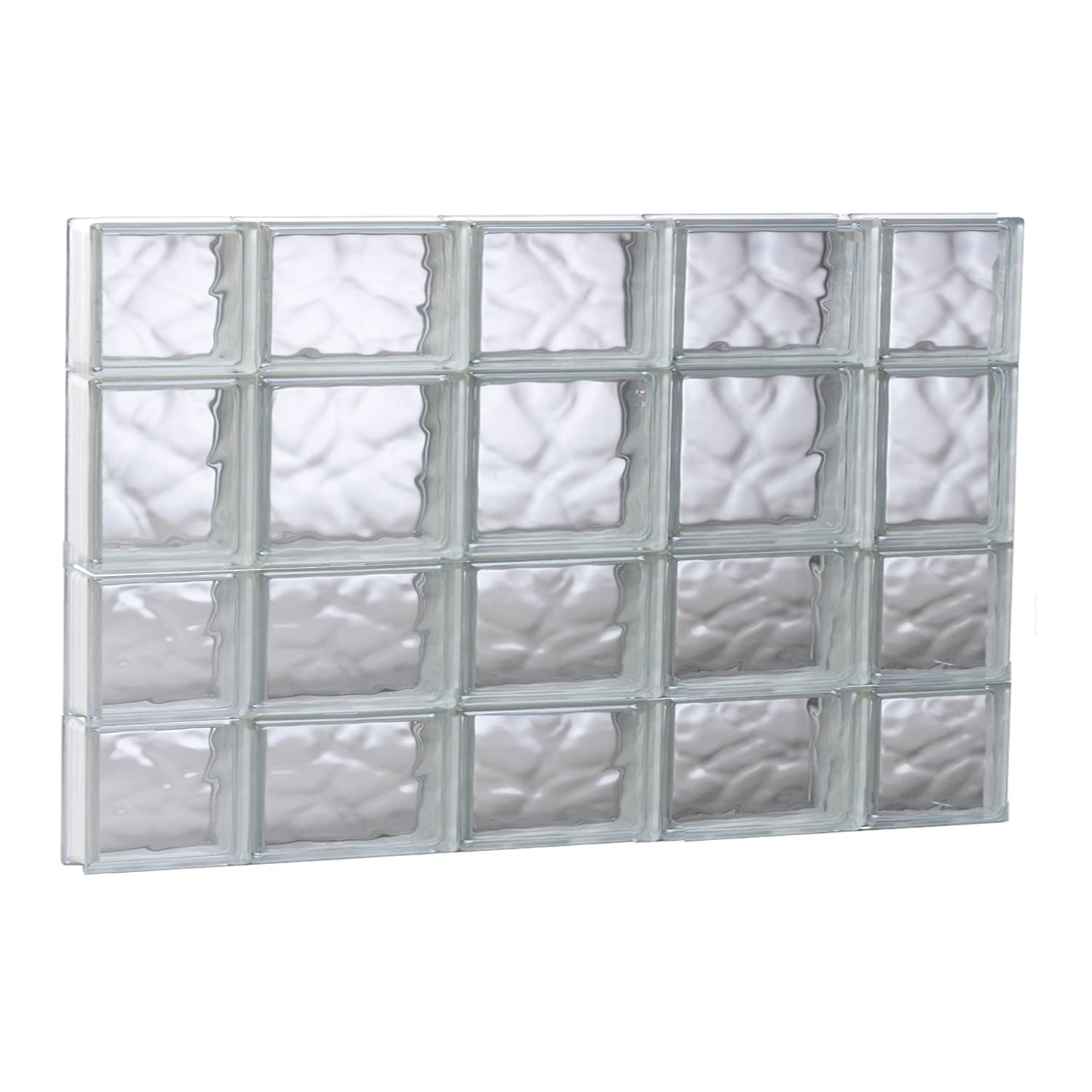 REDI2SET Wavy Glass 34-3/4-in x 25-in Frameless Replacement Glass Block Window #S3626DC