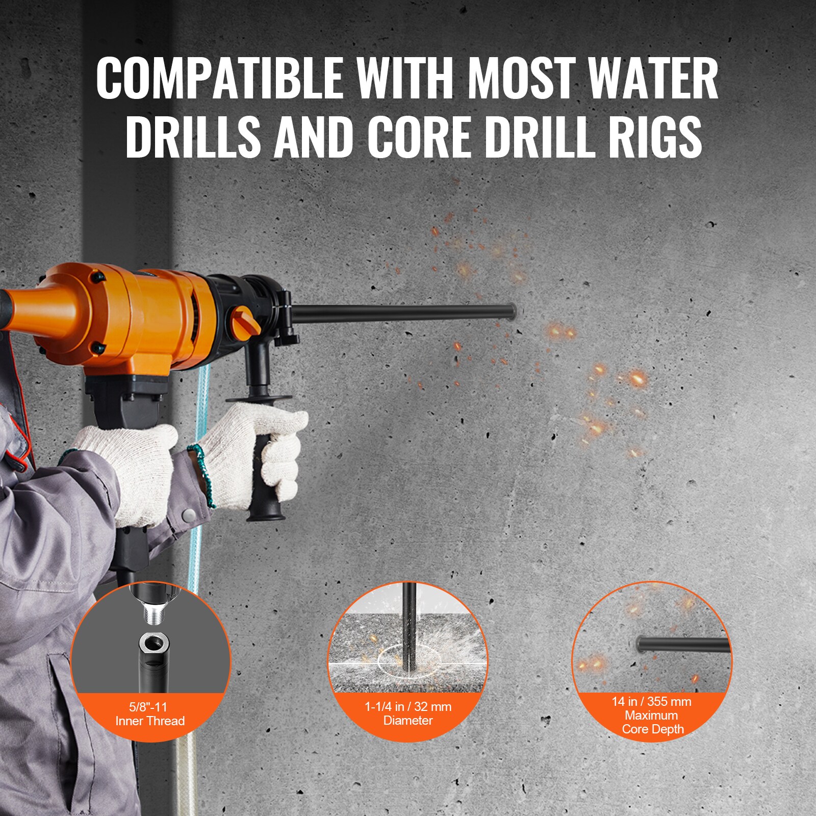 VEVOR SCJGSQXZTSS300405V0 Cement-Masonry-Drill-Bits - View #4