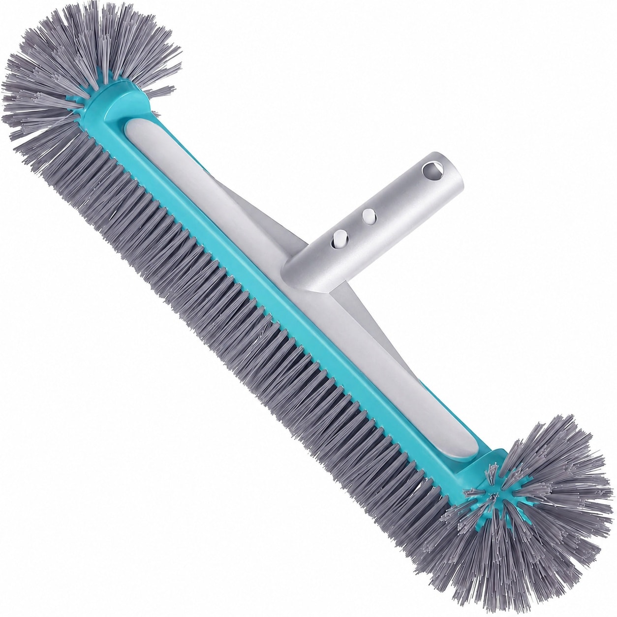 Aoibox  17 5 in Blue Gray Heavy Duty Aluminum Pool Brush Head with 7 Rows Premium Nylon Bristles and Rounded Ends
