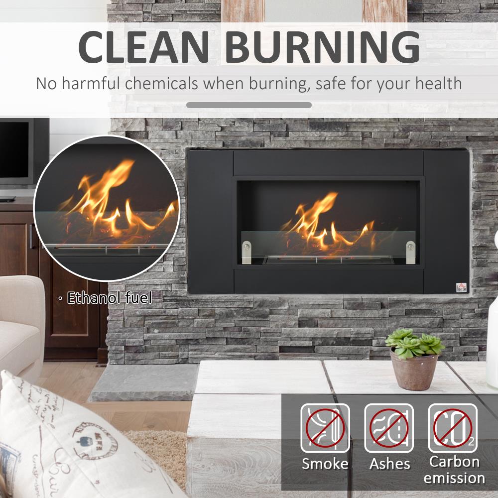HOMCOM Wall Inserted Radiant Clean Burning Ethanol Furnace with Real Flames  820-158V01 - The Home Depot