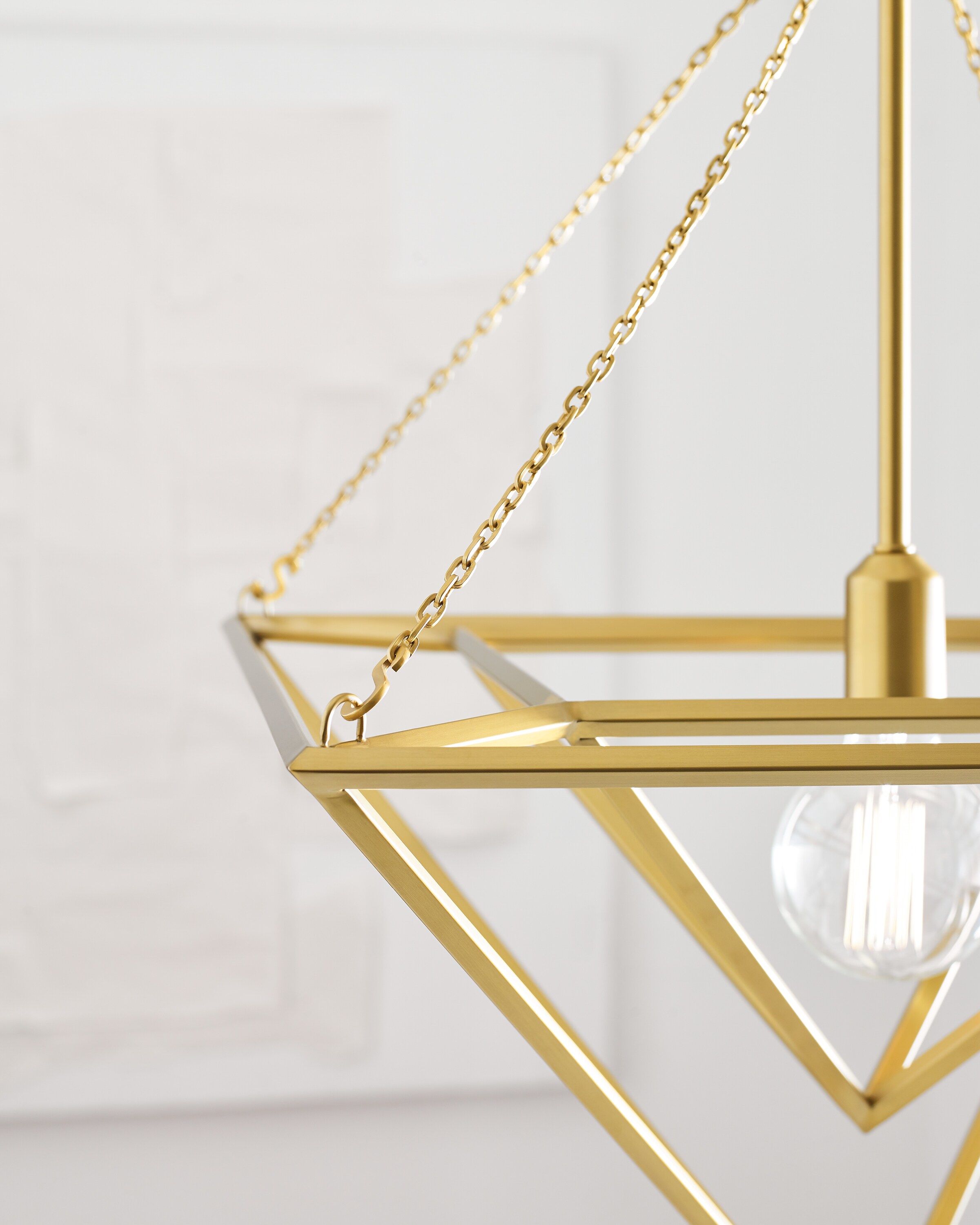 Carat 20" Polished Nickel LED Geometric Pendant Light