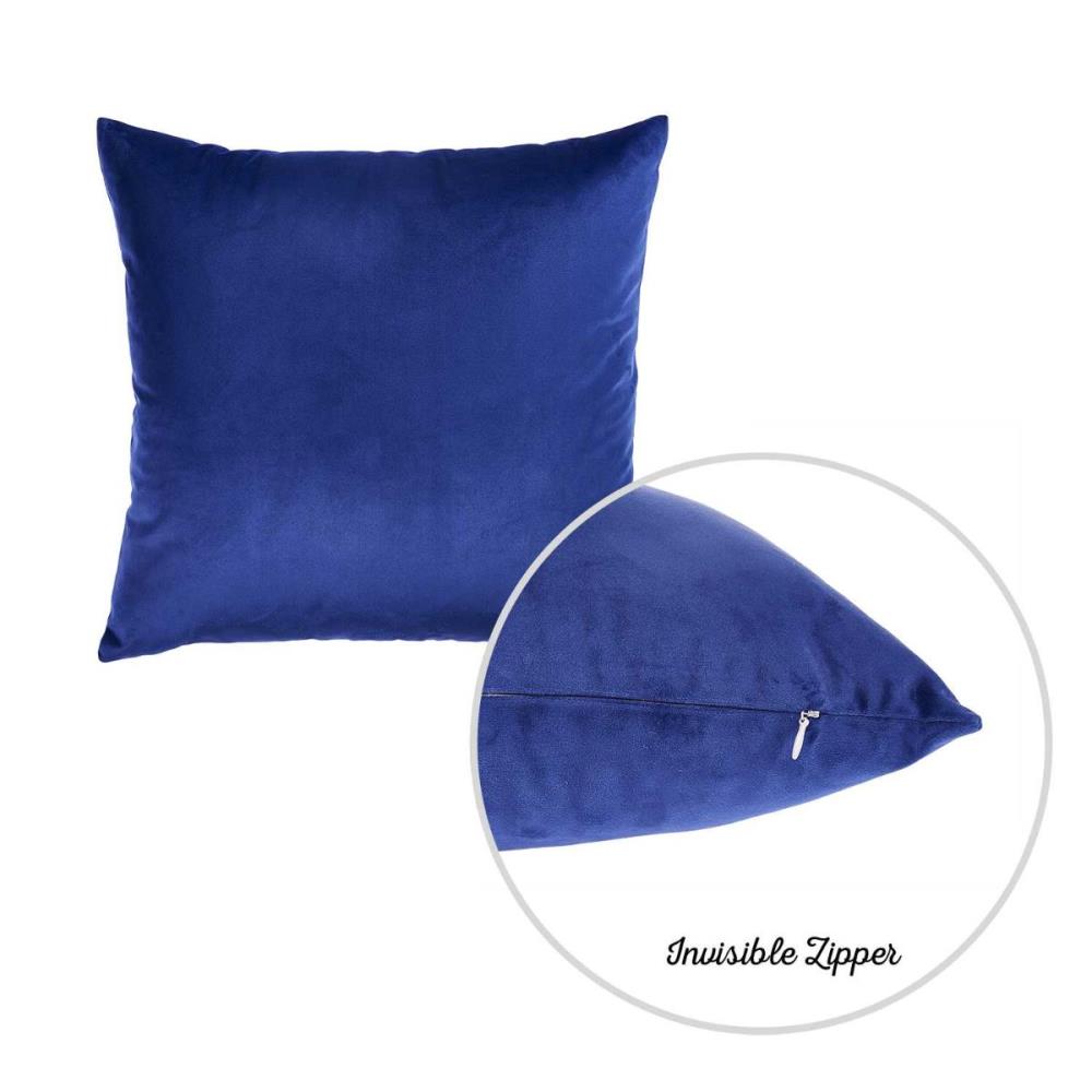 HomeRoots 18-inx 18-in Navy Blue Velvet Decorative Throw Pillow Cover (2 Pcs in Set) at Lowes.com
