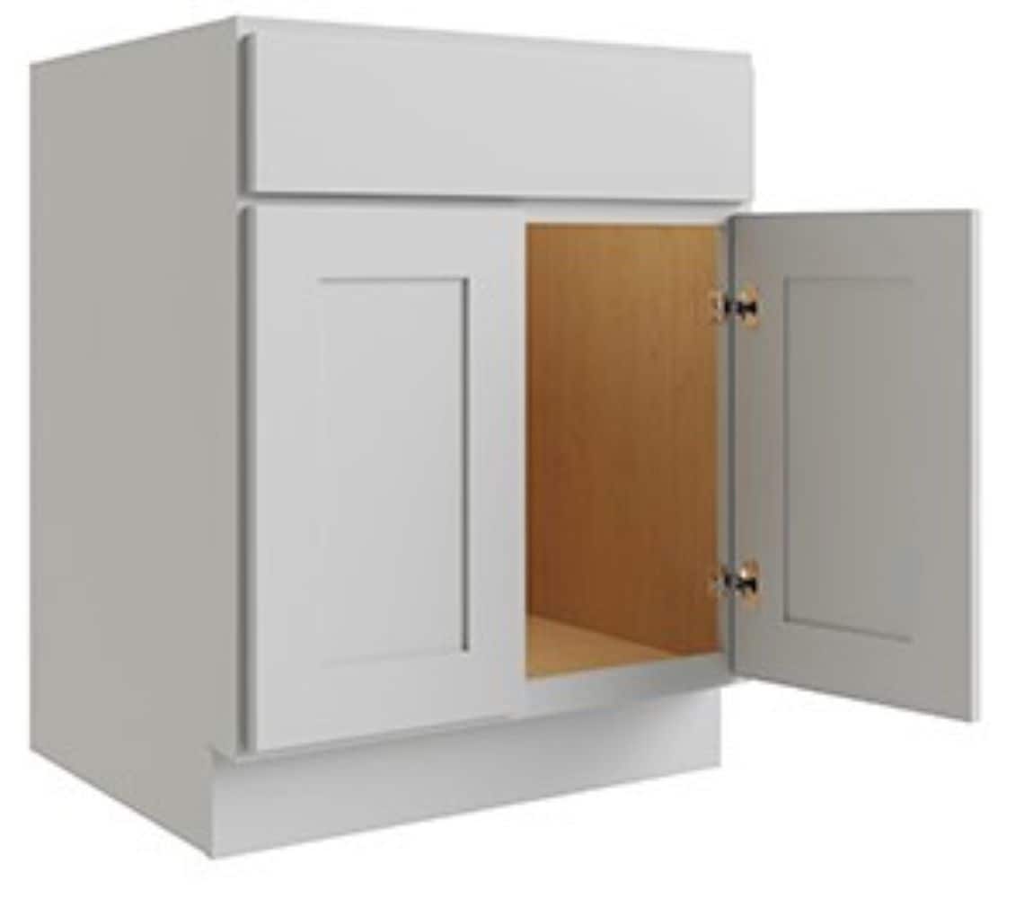 RELIABILT Parkstone 30-in W x 34.5-in H x 24-in D Grey Base Fully Assembled Plywood Cabinet (Flat Panel Shaker Door Style)