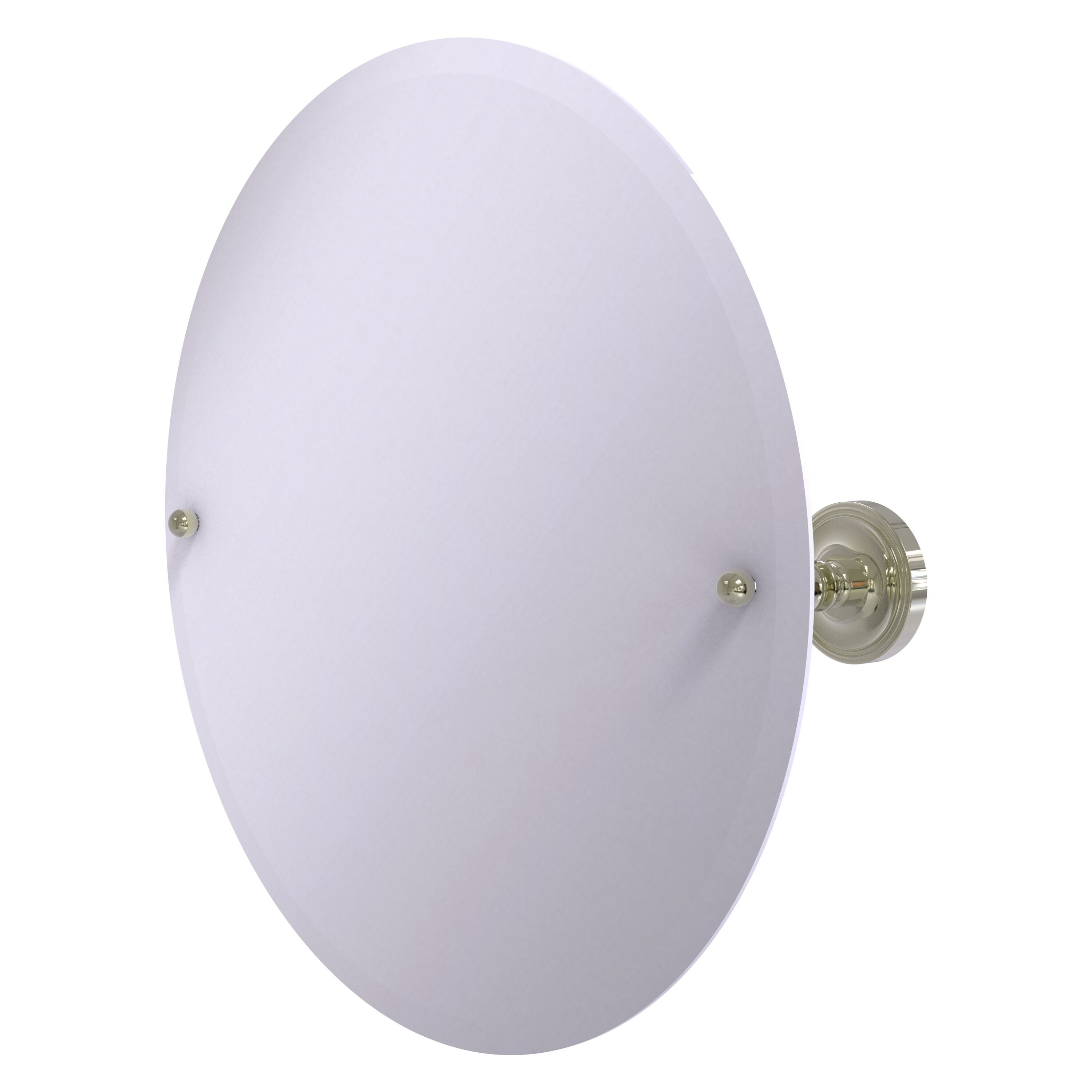 Allied Brass PR-90-PNI Prestige Regal 22-Inches x 22-Inches Beveled Frameless Round Tilting Bathroom Vanity Mirror ( Polished Nickel )