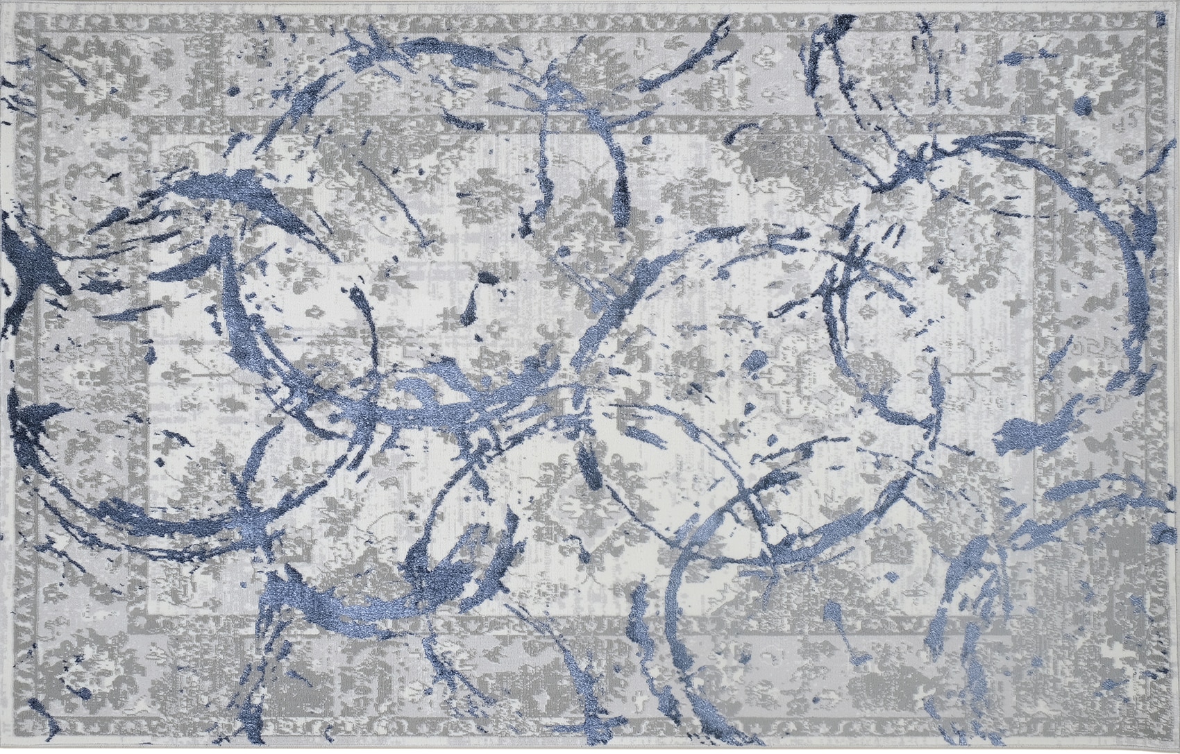 Amazing Rugs PENNB1600-46 4 x 6 (ft) Loomed Polyester Navy Blue Rectangular Indoor Abstract Machine washable Area rug