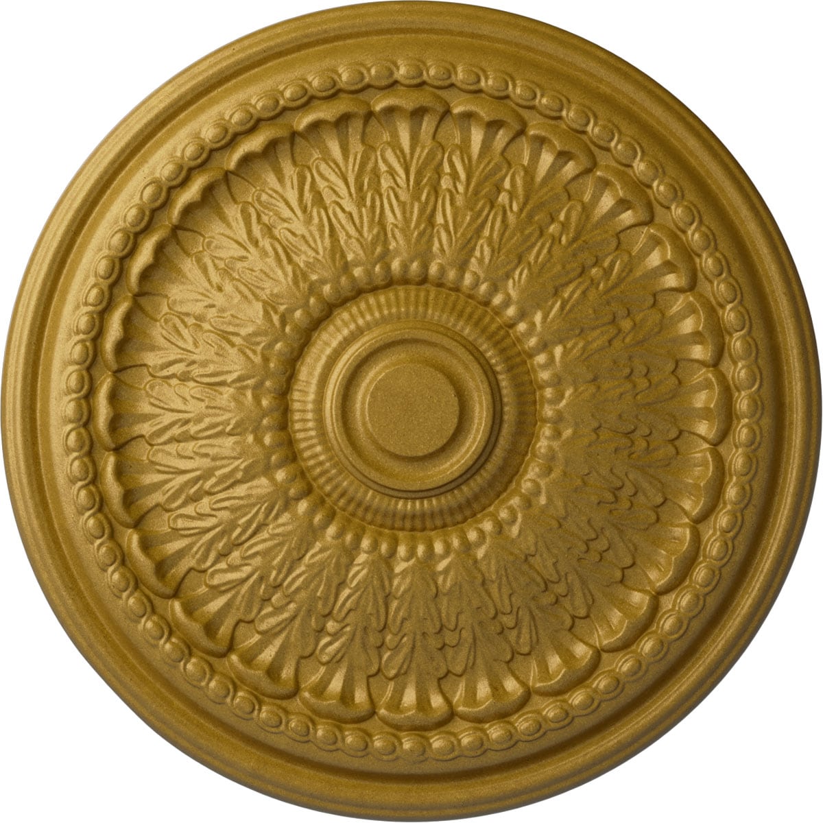 Ekena Millwork CM27BRPGS Brunswick 27-in W x 27-in L Painted Pharaohs Gold Polyurethane Whole Ceiling Medallion