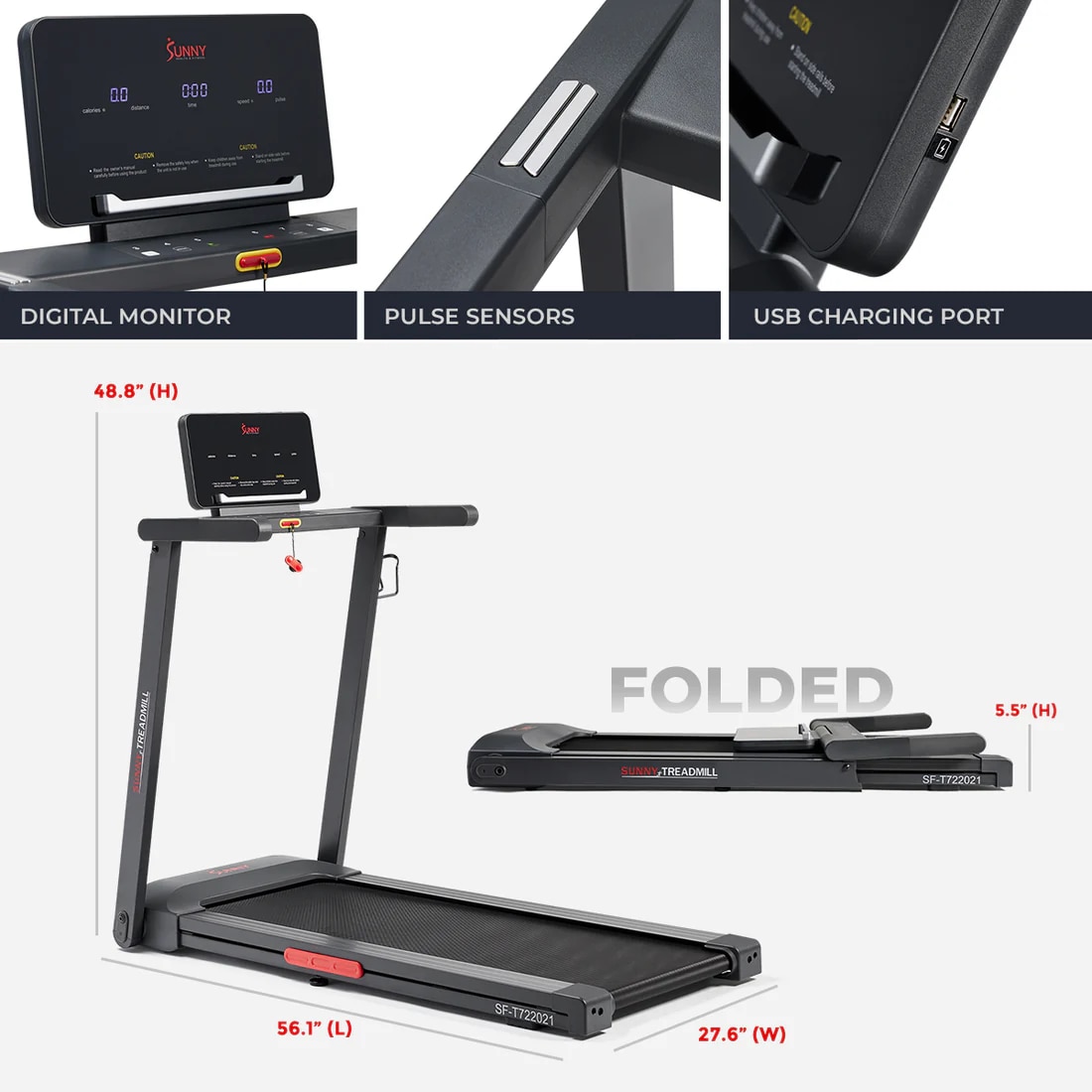 Sunny Health & Fitness SF-T722021 treadmills - View #3