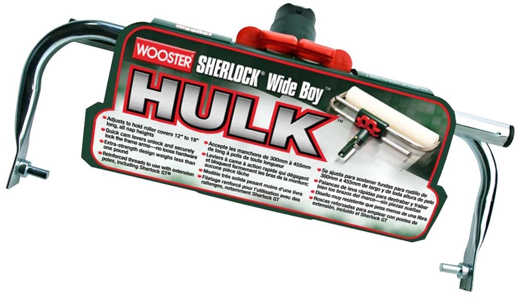 Wooster Sherlock Threaded End 18 in. W Polypropylene Extension Pole Paint Roller Frame #BR047-18