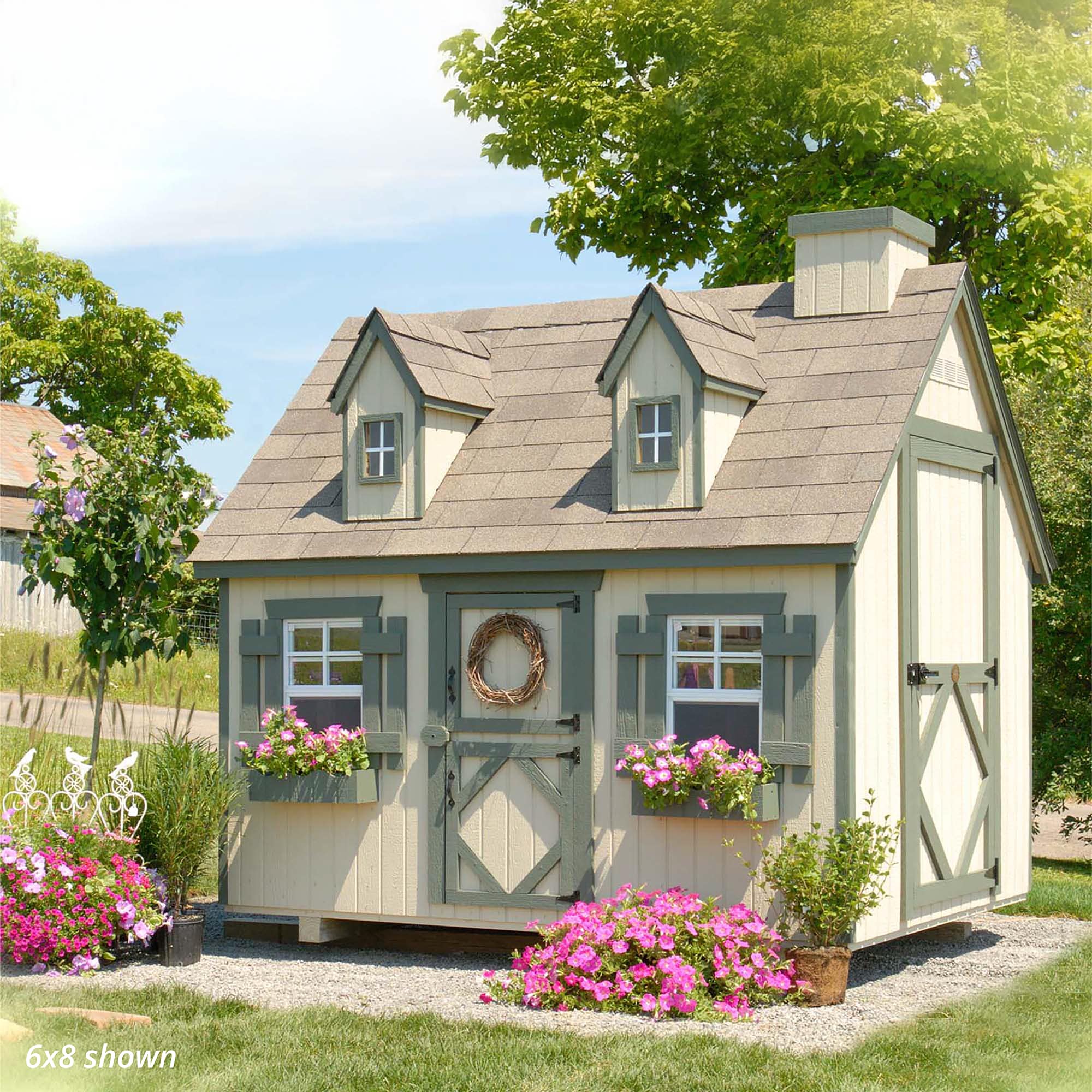 Little Cottage Co 6X8 CCP-PNK-FK-DR playhouses - View #6