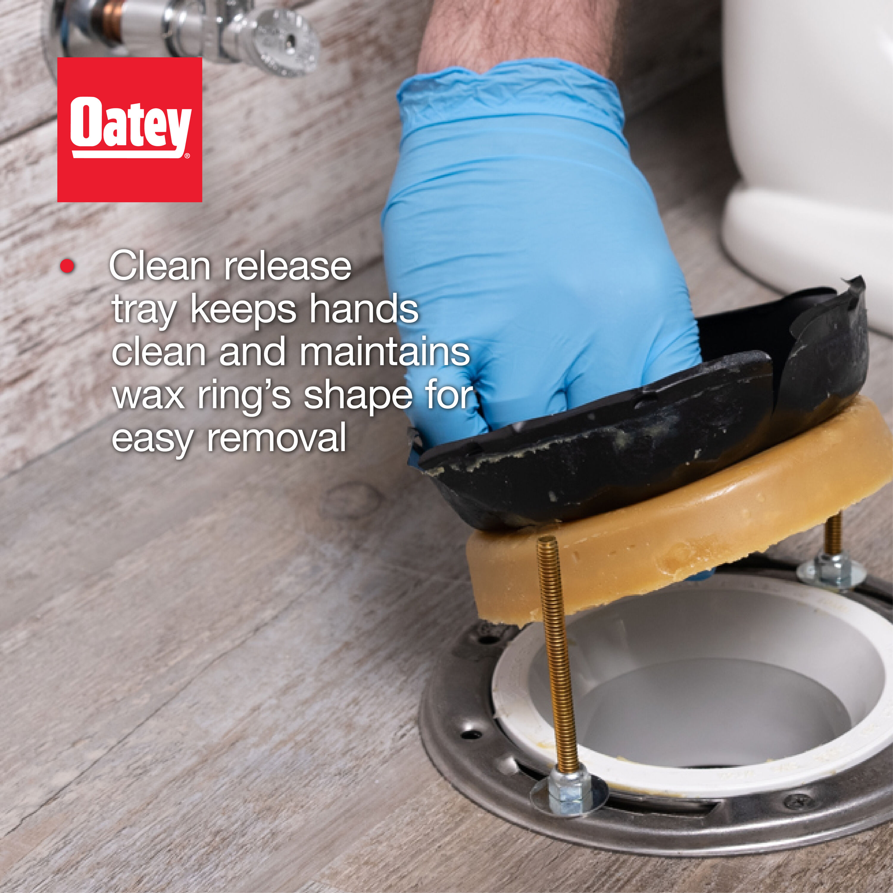 Oatey Jumbo Reinforced Wax Bowl Ring with Polyethylene Sleeve and Bolts