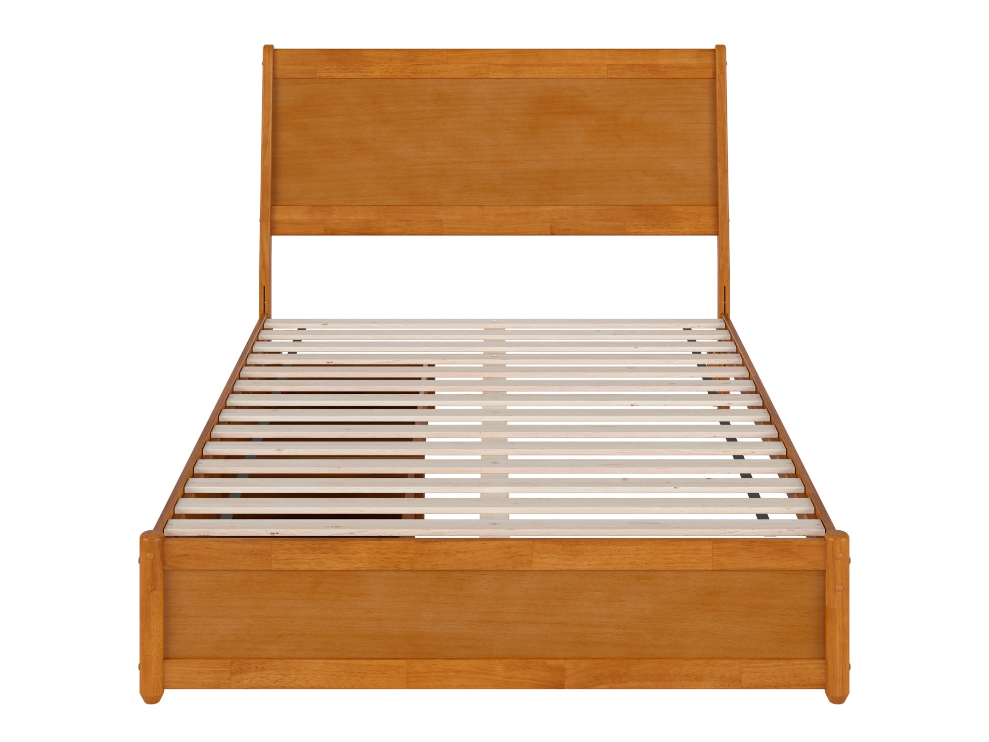 Light Toffee Full Wood Platform Bed with Storage Drawers