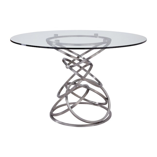 Armen Living Wendy Stainless Steel, Stainless Steel Round Table Base