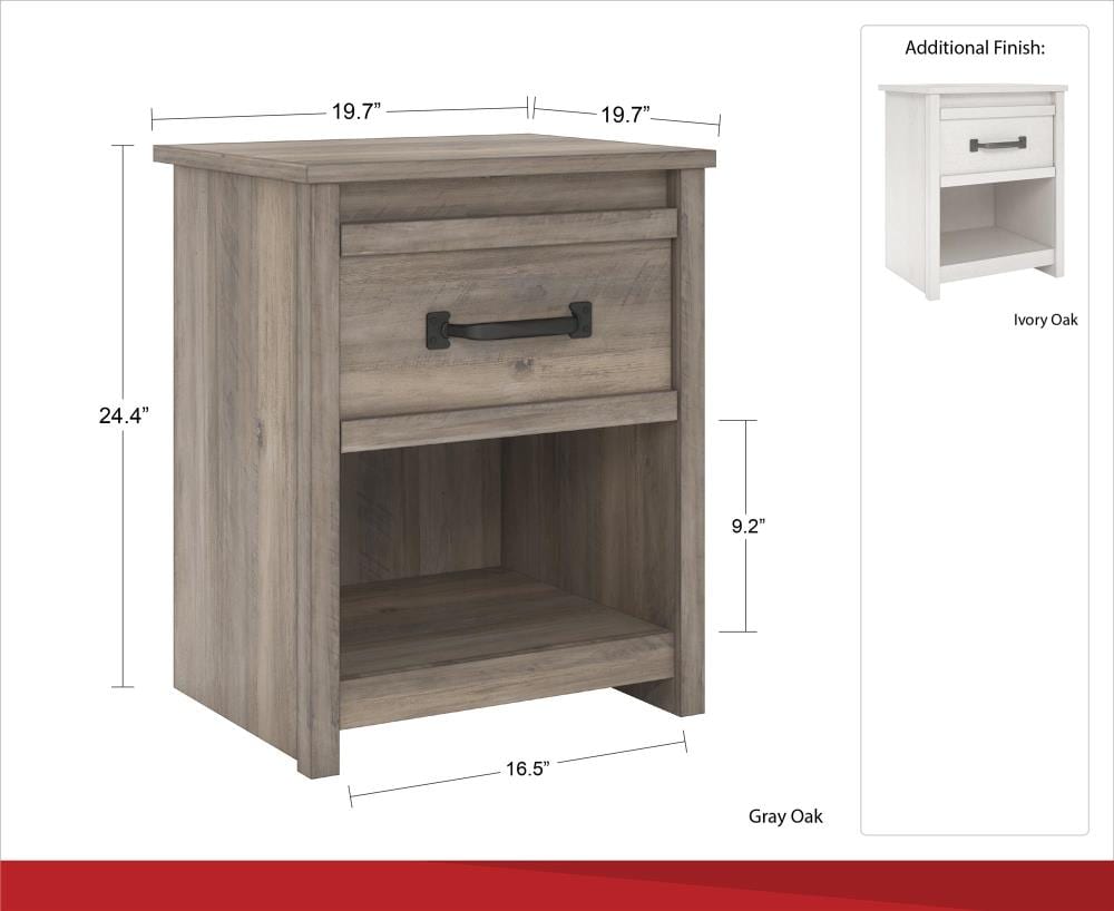 Ameriwood Home Bassinger Magnolia Oak Nightstand 5759341COM at Lowes.com