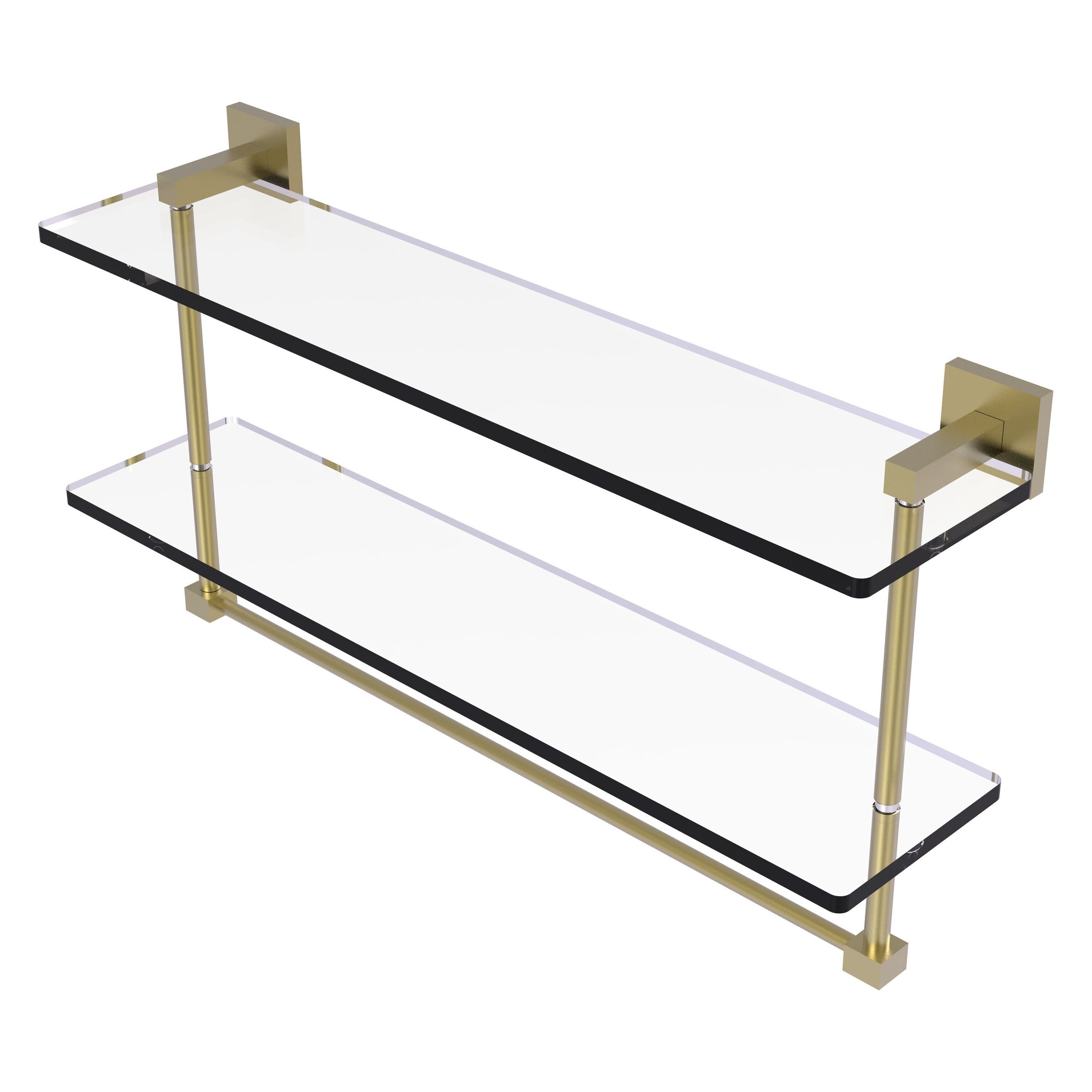 Allied Brass MT-2-22TB-SBR Montero Satin Brass 2 -Tier Wall mount Bathroom Shelf ( 22-in x 11.7-in x 5-in )