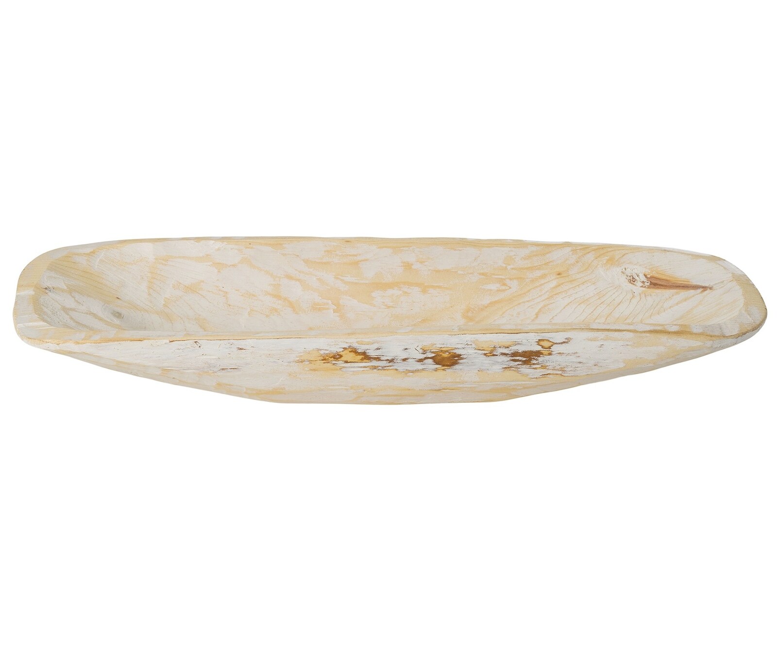 HomeRoots 4000469166 3-in x 6.5-in Distressed White Oval Serving Tray
