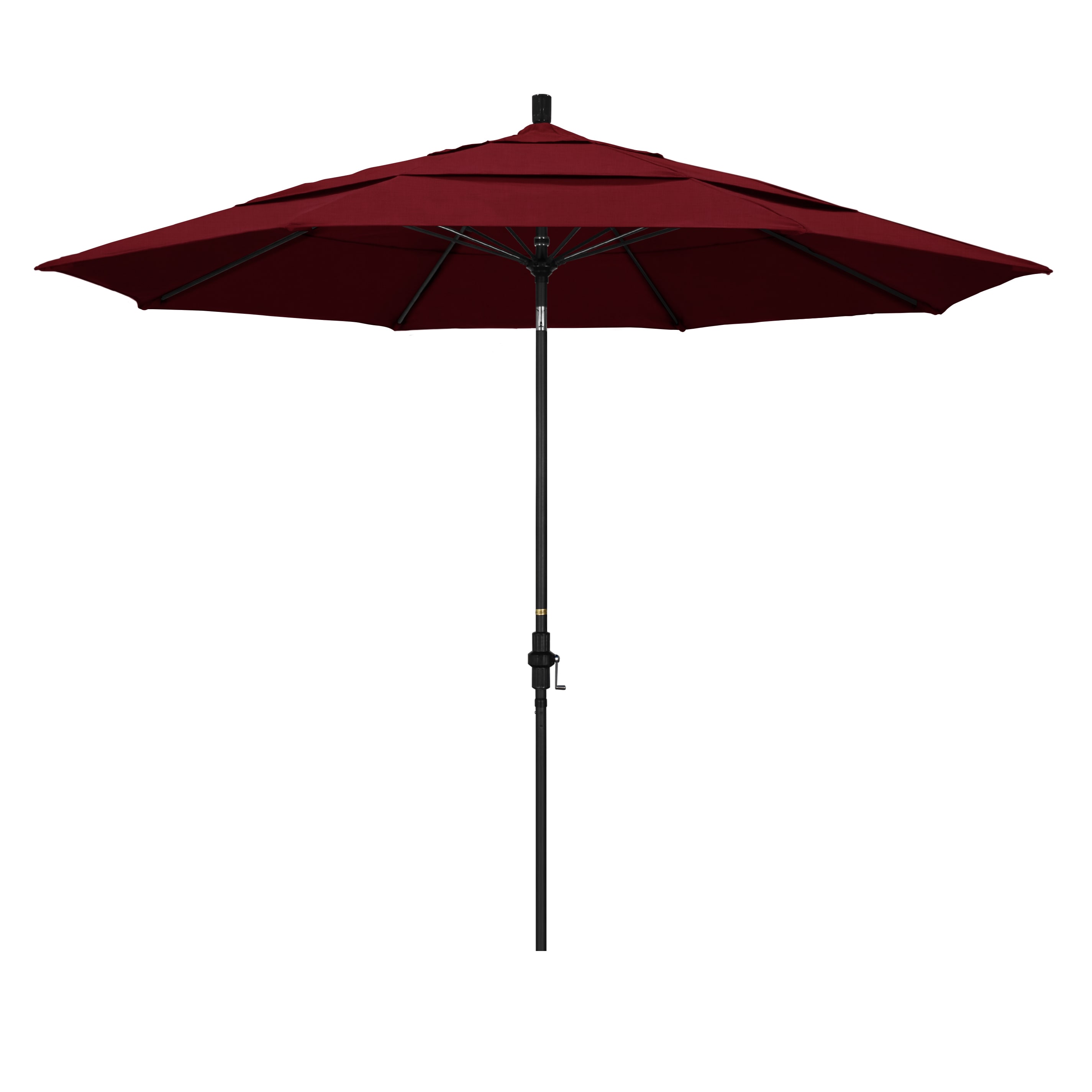 California Umbrella GSCUF118705-48095 11-ft Aluminum Red Auto-tilt Market Patio Umbrella