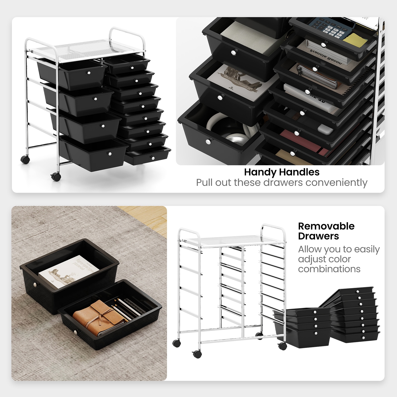 SUGIFT 12-Drawer Removable Drawer Large Capacity 14.5-in x 11.5-in x 5 ...