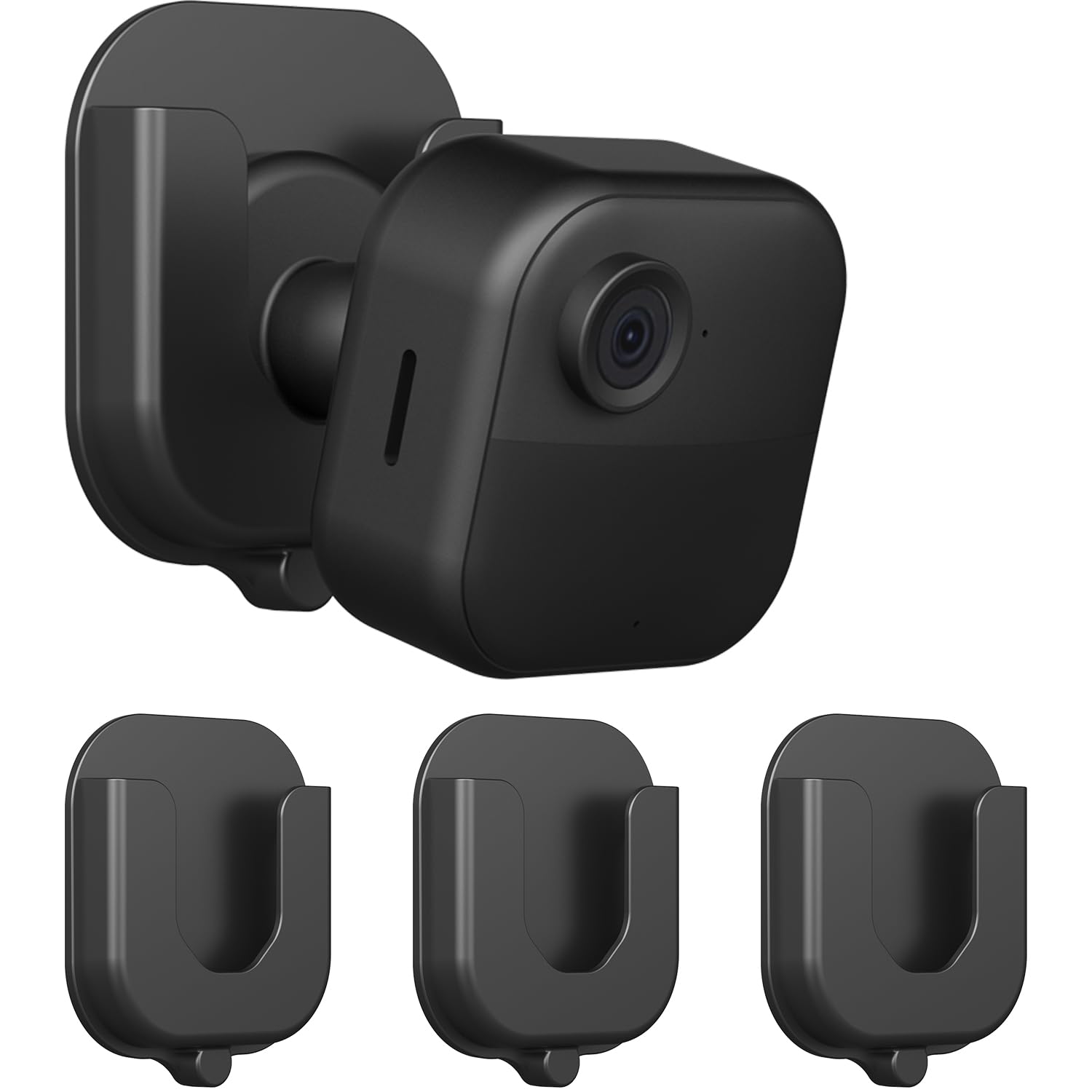 AKSCYZM  3 pack adhesive wall mount bracket for outdoor indoor mini security camera compatible with latest models easy install no tools needed