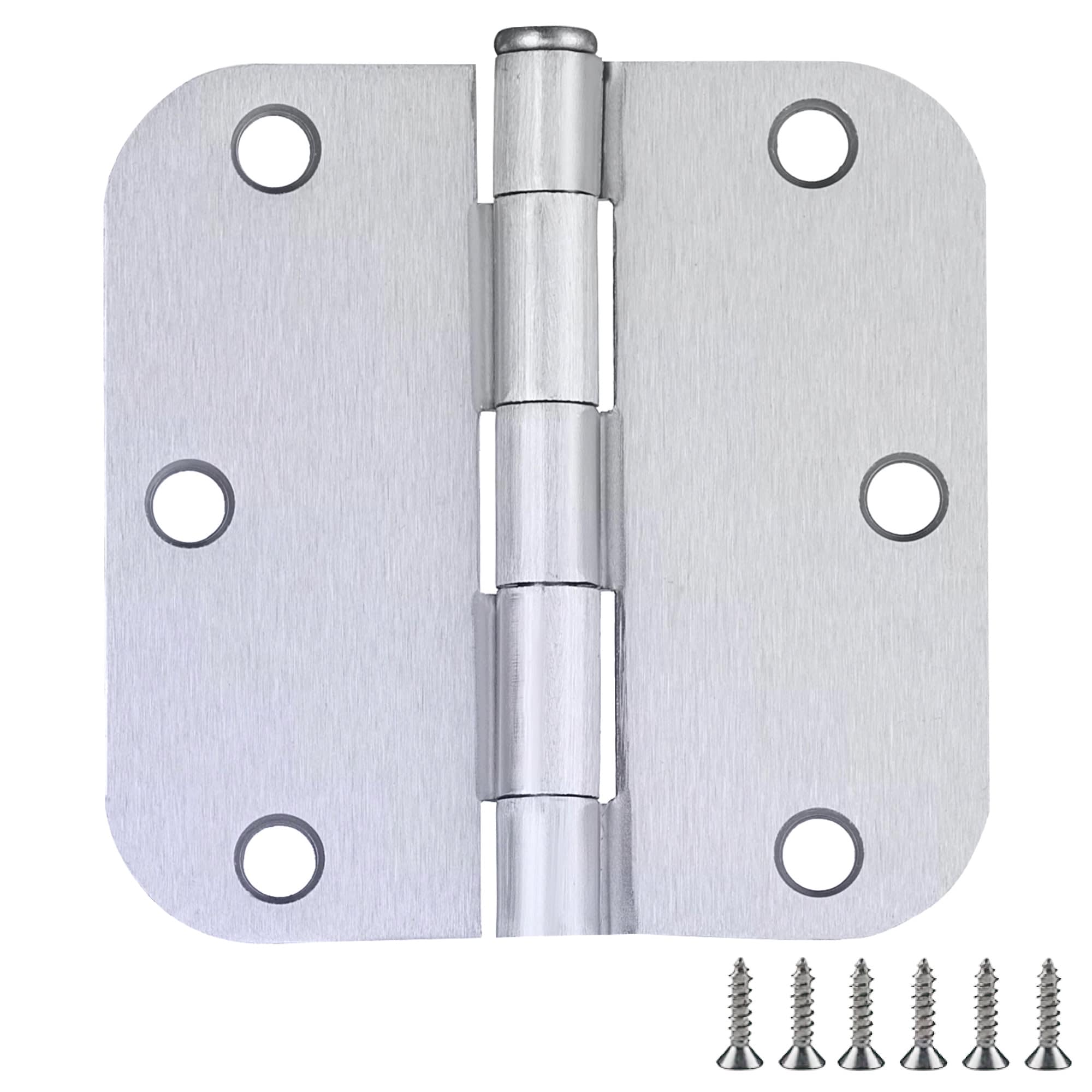 Design House 189712 3-1/2-in H x 5/8-in Radius Brushed Chrome Butterfly Interior Door Hinge 6 -Pack