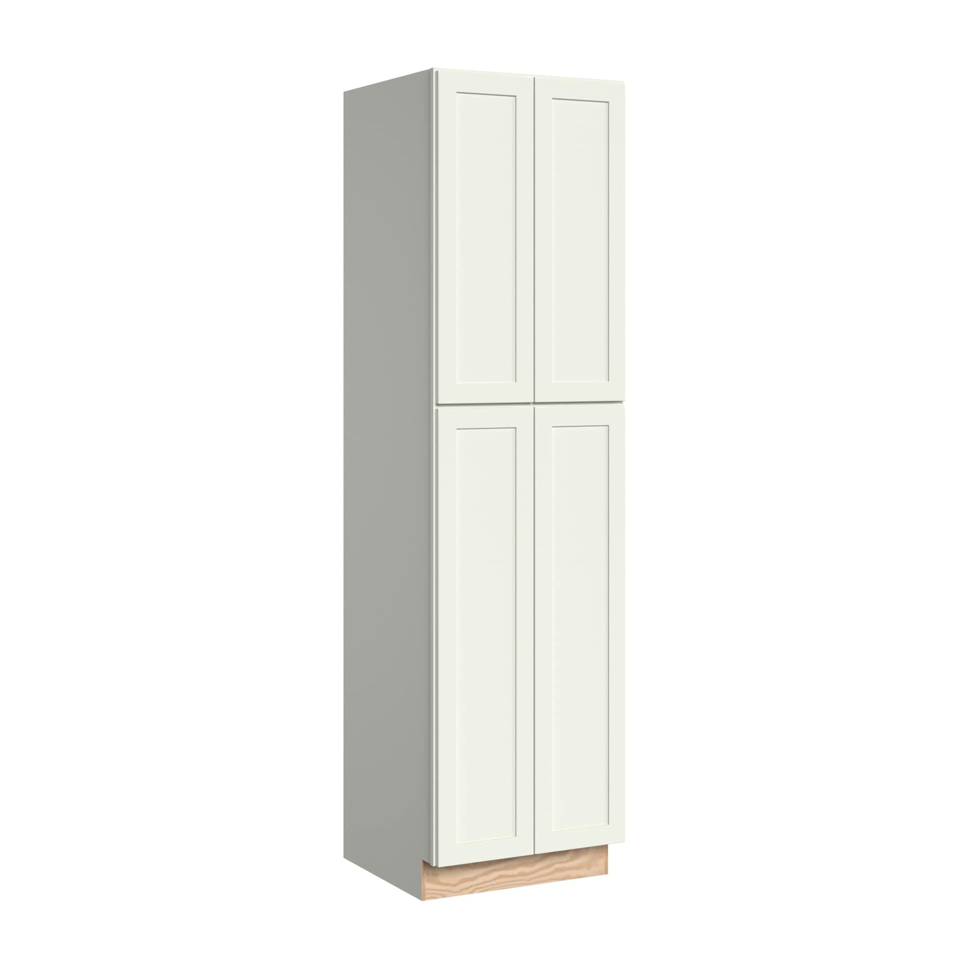KraftMaid Momentum U242490.ET.SHG71 Deveron 24-in W x 90-in H x 24-in D Dove White Pantry Fully assembled Plywood Cabinet Recessed Panel