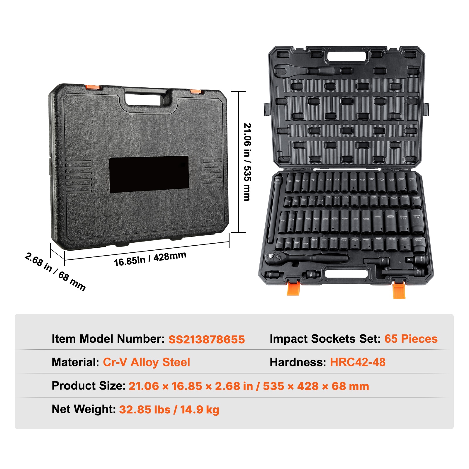 VEVOR SCCJT12SAECR03838V0 Impact-Socket-Sets - View #7