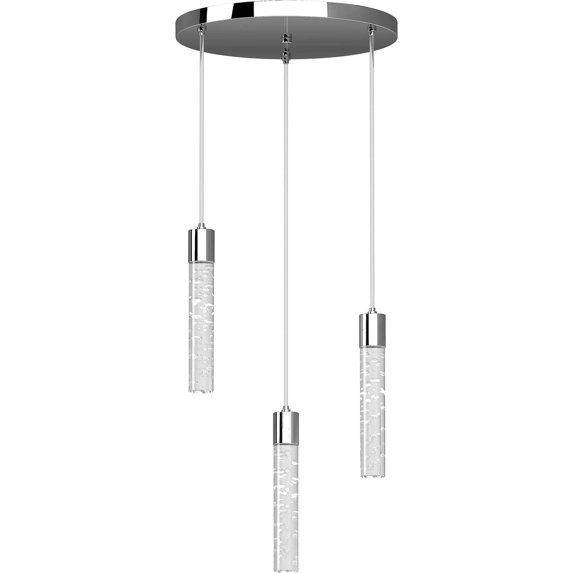 Volume Lighting V1563-3 Tristen 3 -Light 13.5-in Polished Chrome Integrated LED Flush Mount Light