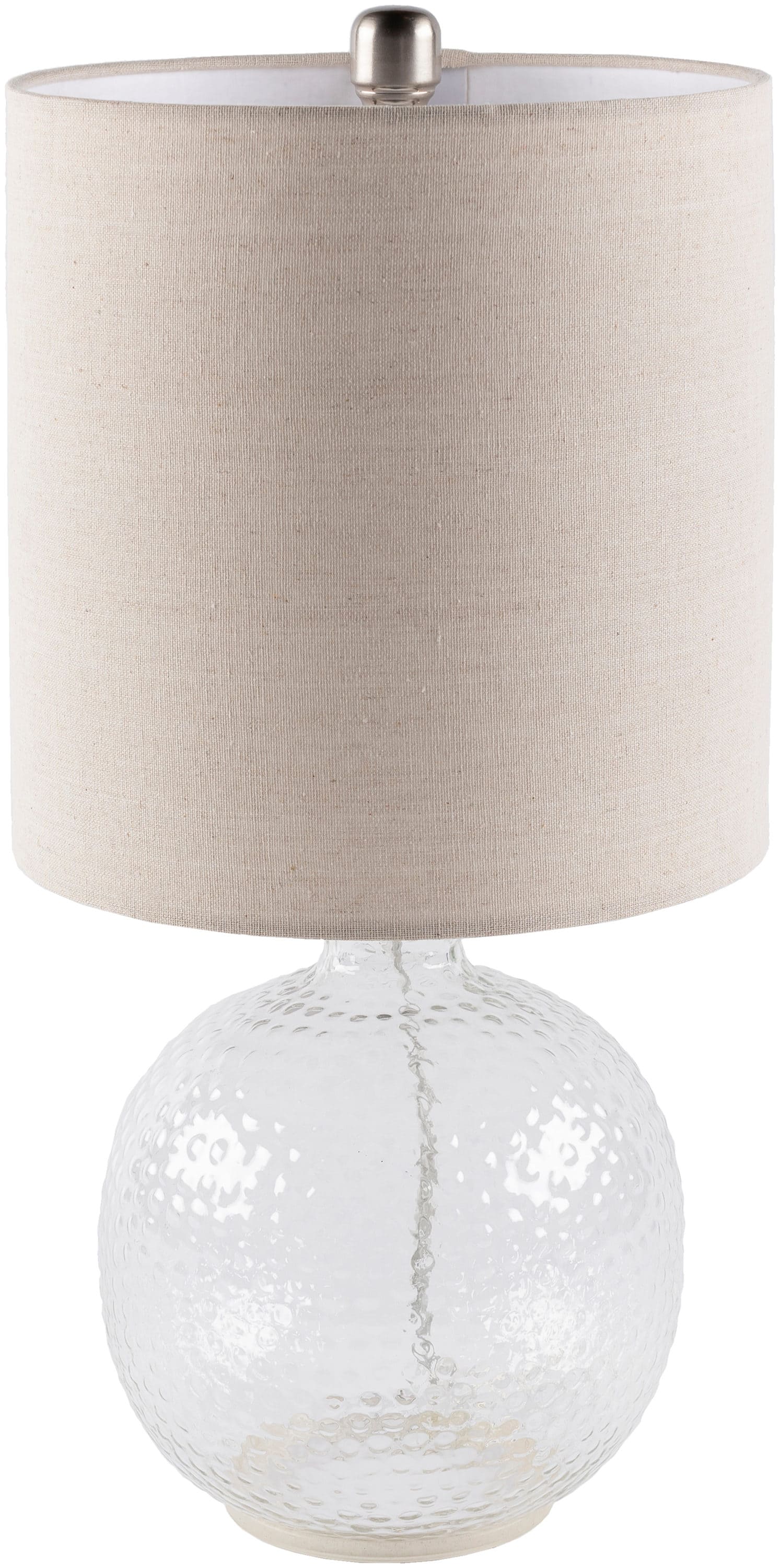 Livabliss NRU-001 Nereus 21-in Clear On/Off switch Table Lamp with Linen Shade