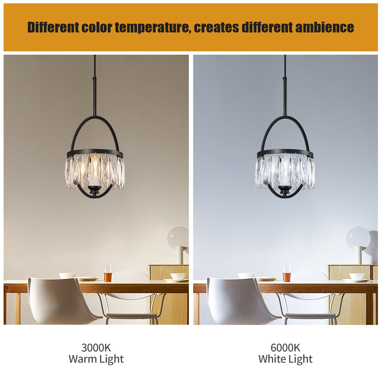 ZHLLMQ Modern 1-Light Matte Black Finish Series Prism Crystal Oval ...
