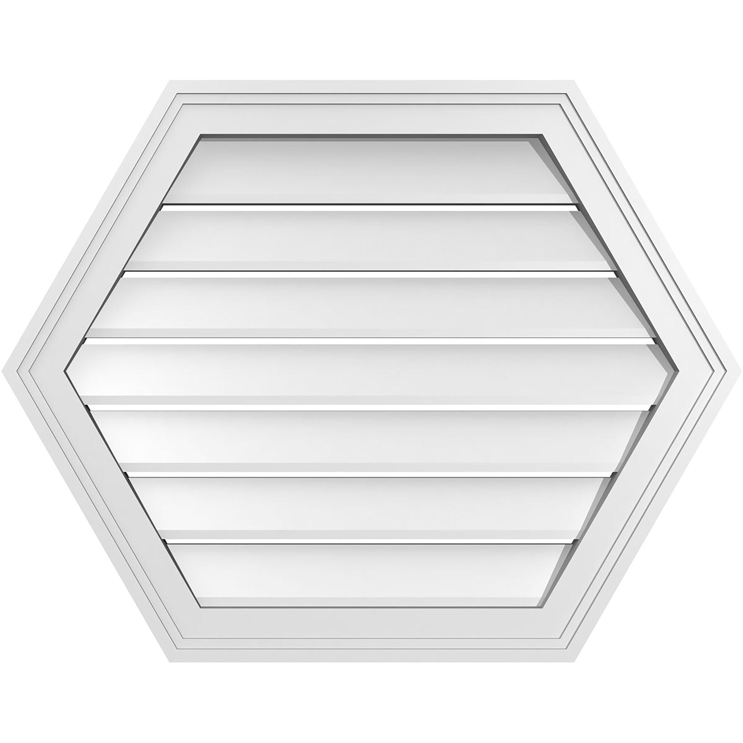 Ekena Millwork GVPHP28X2202SF 28-Inches x 22-Inches Off-white Peaked PVC Gable Louver Vent