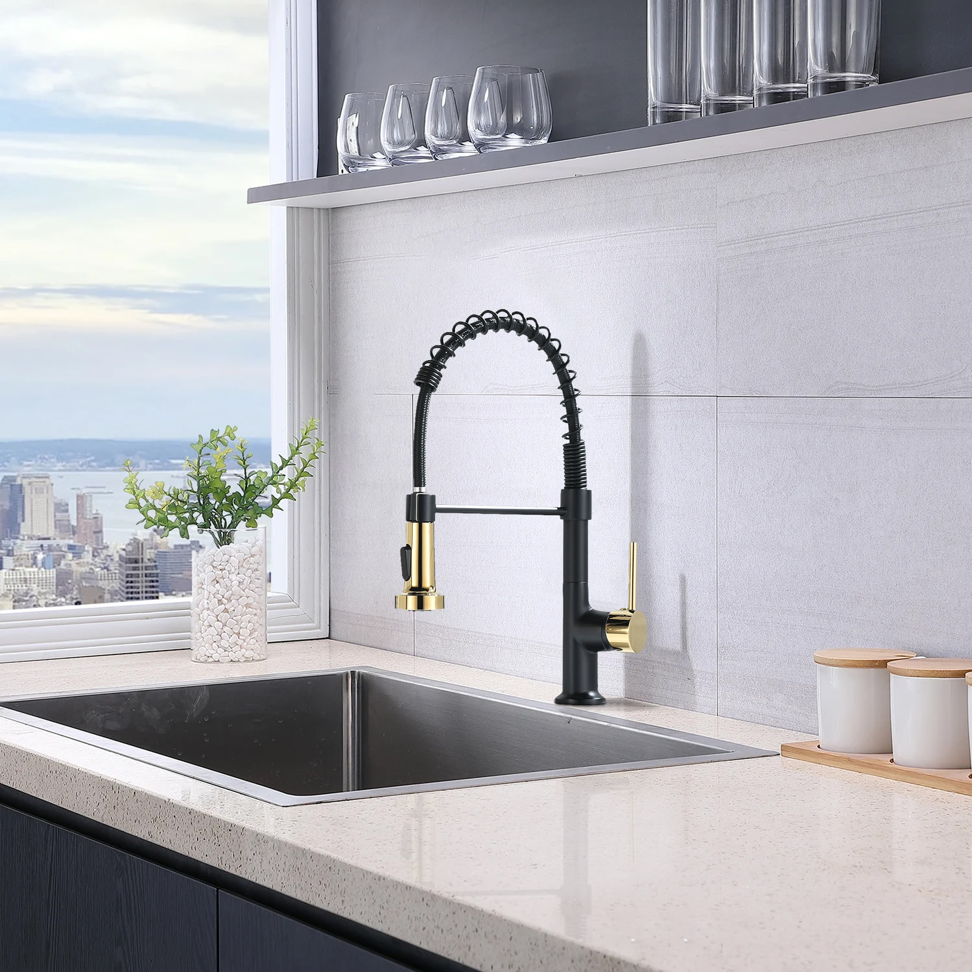 Flynama XY-Q-2135BG-1P Kitchen-Faucets - View #3